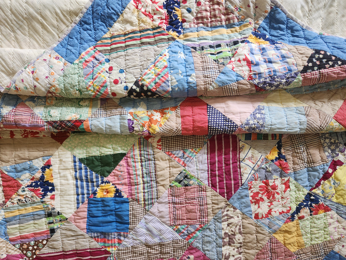 1940’s Feed Sack String Quilt