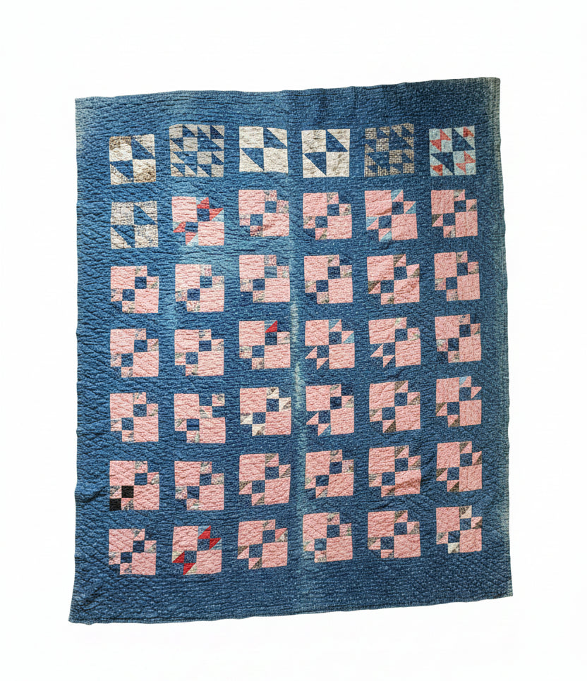 Indigo Old Maid's Puzzle c1890