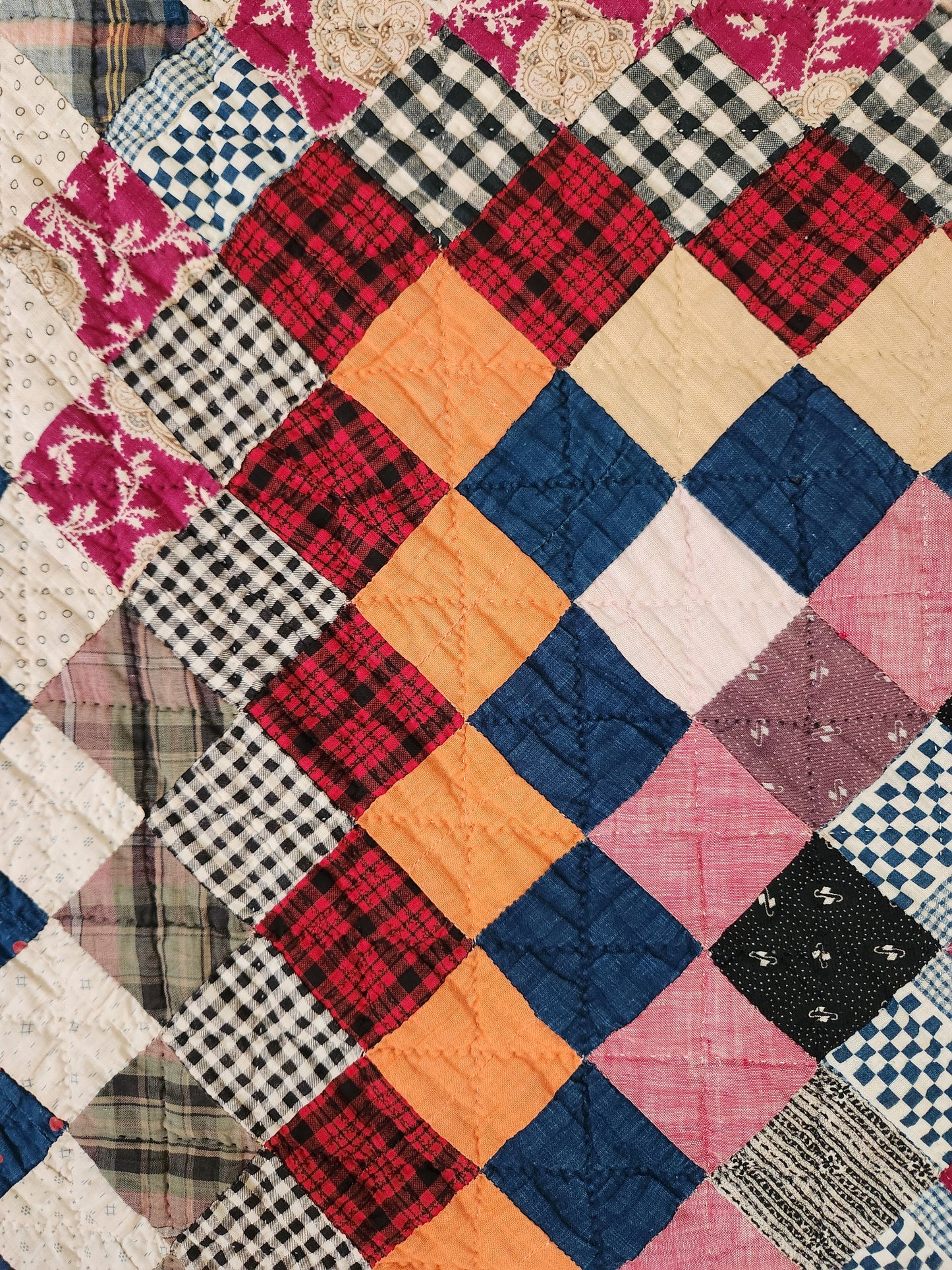 Antique Trip Around the World Quilt c1890