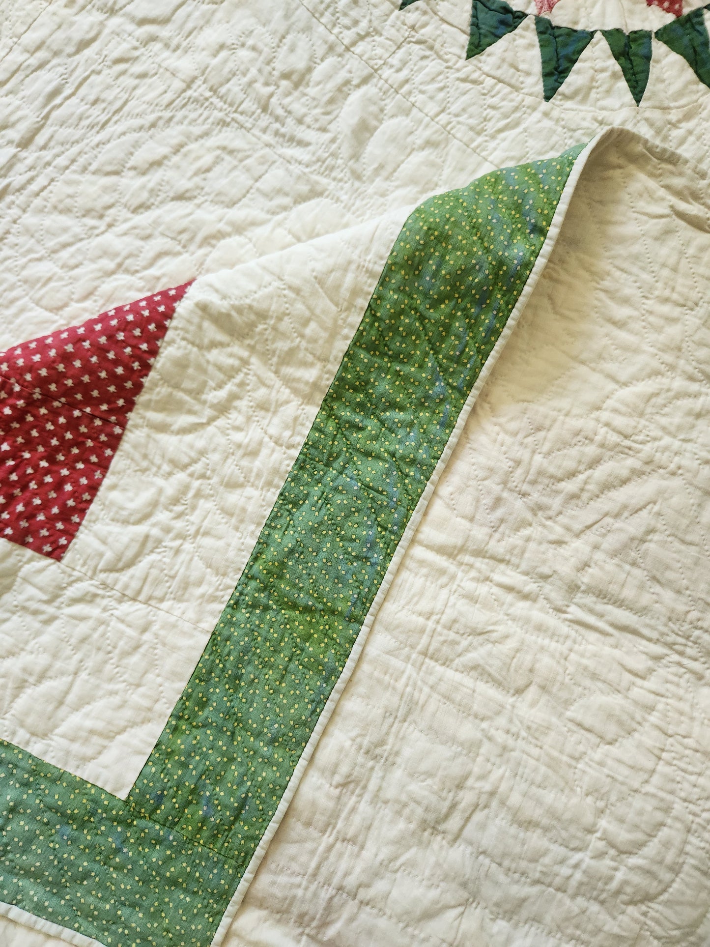 Antique Hex Star Quilt c1860