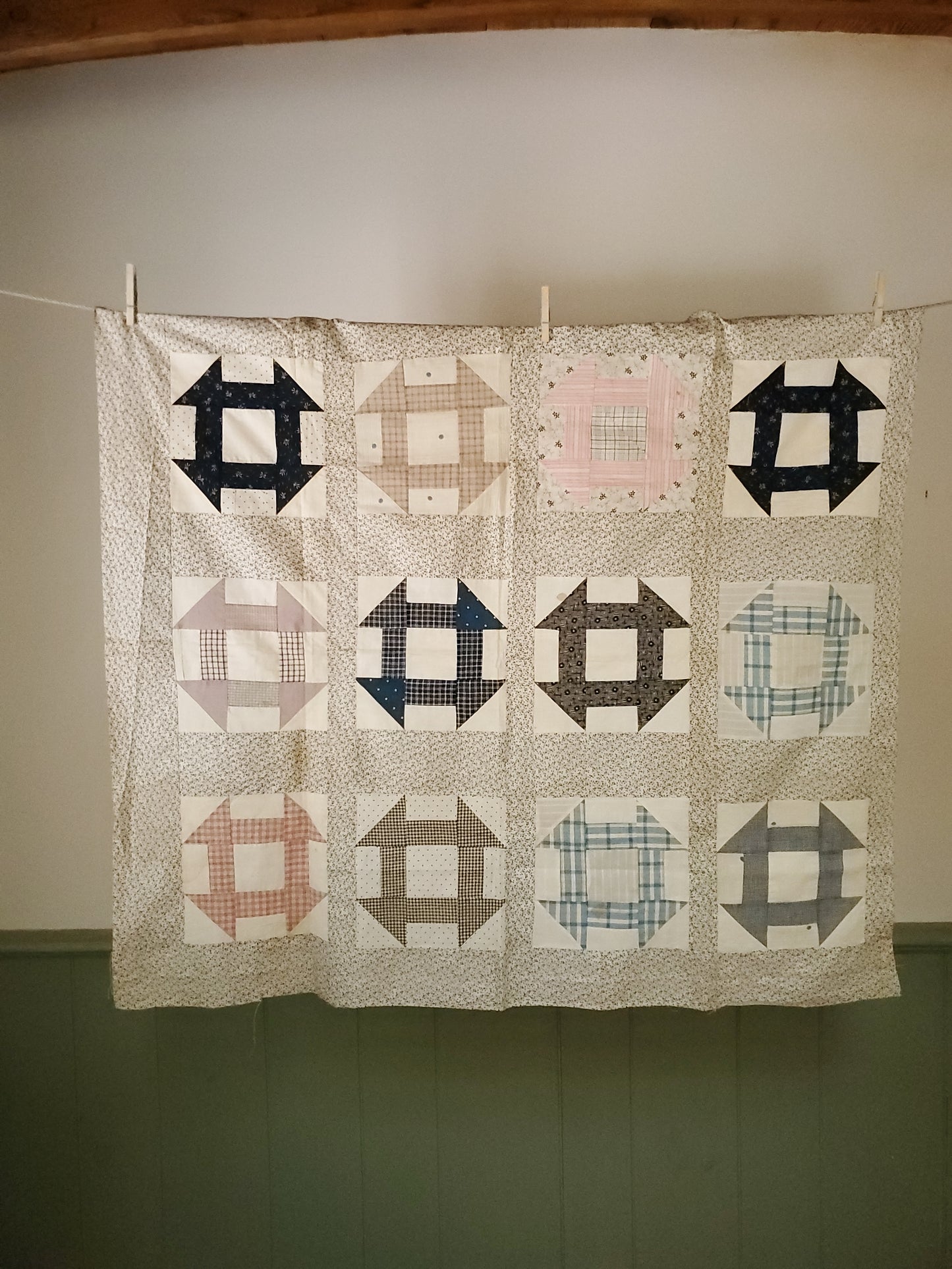 Small Antique Unfinished Quilt Top, ca 1900