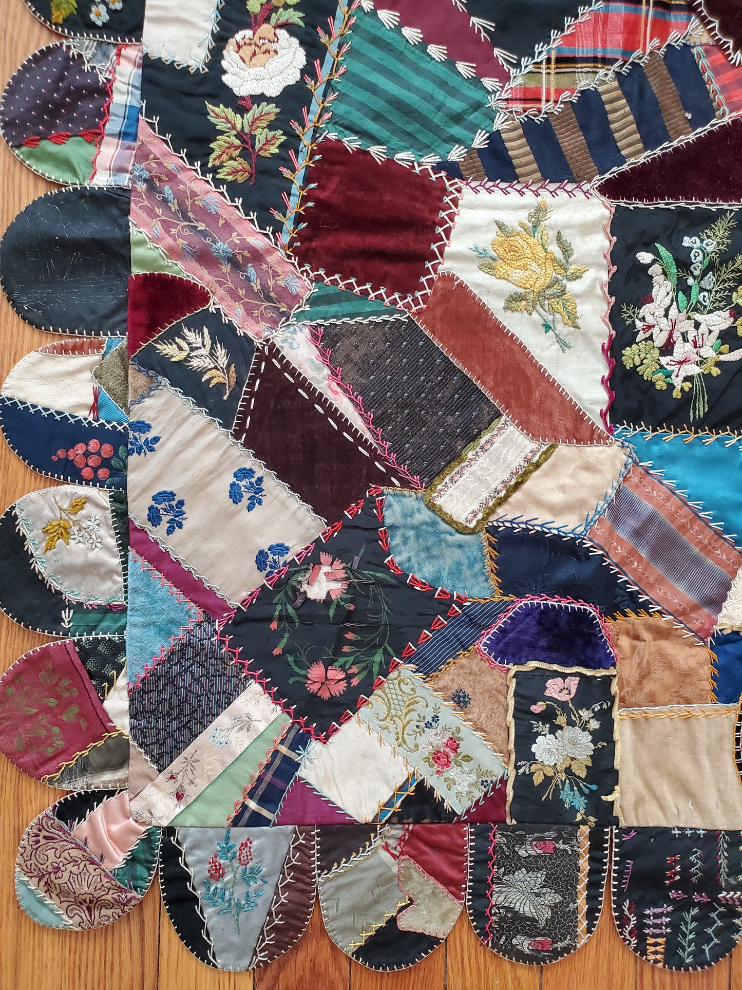 Victorian Crazy Quilt, Crib Size, ca 1890