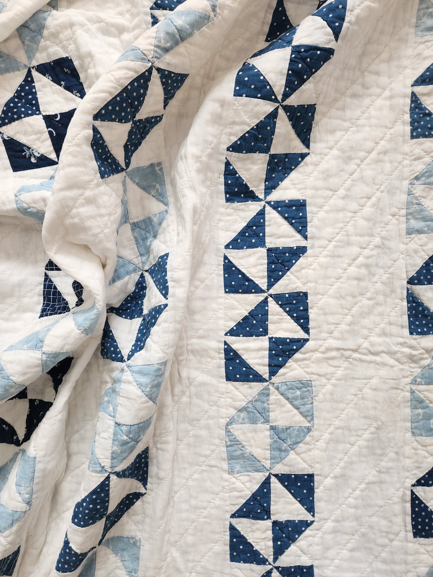 Blue and White Envelope Quilt c1900