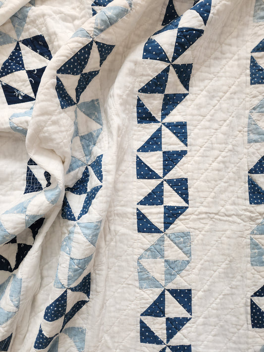Blue and White Envelope Quilt c1900