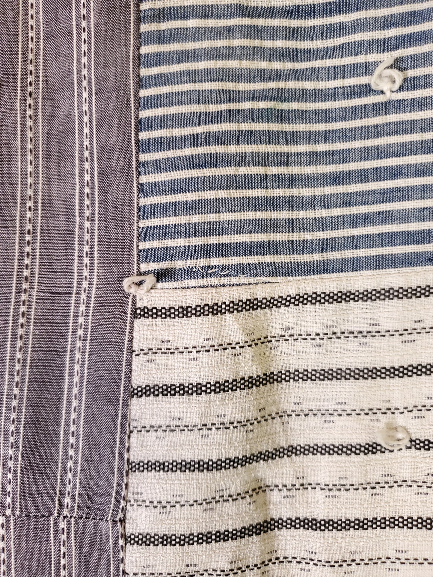Hand Tied Shirting Quilt c1920