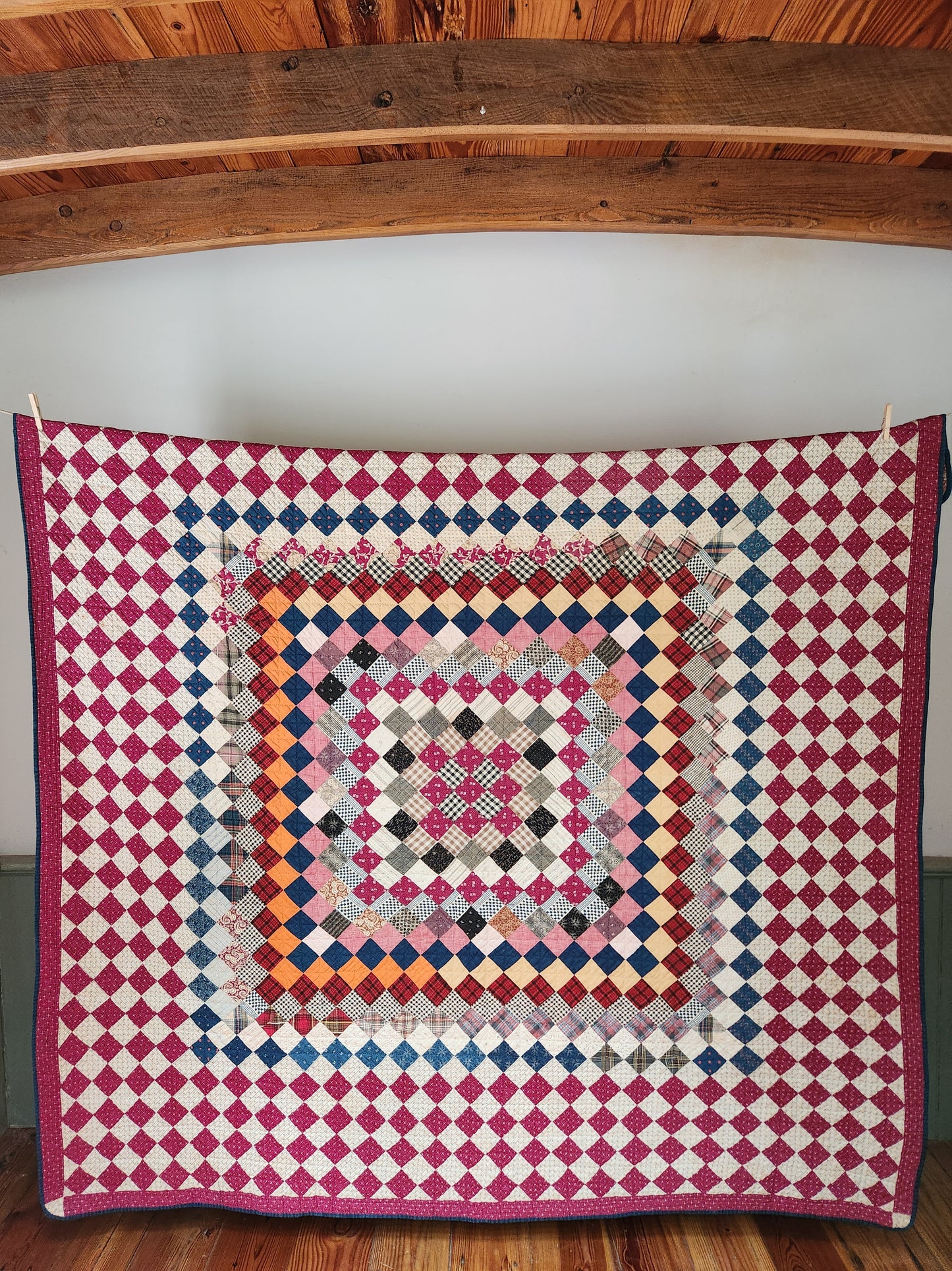 Antique Trip Around the World Quilt c1890