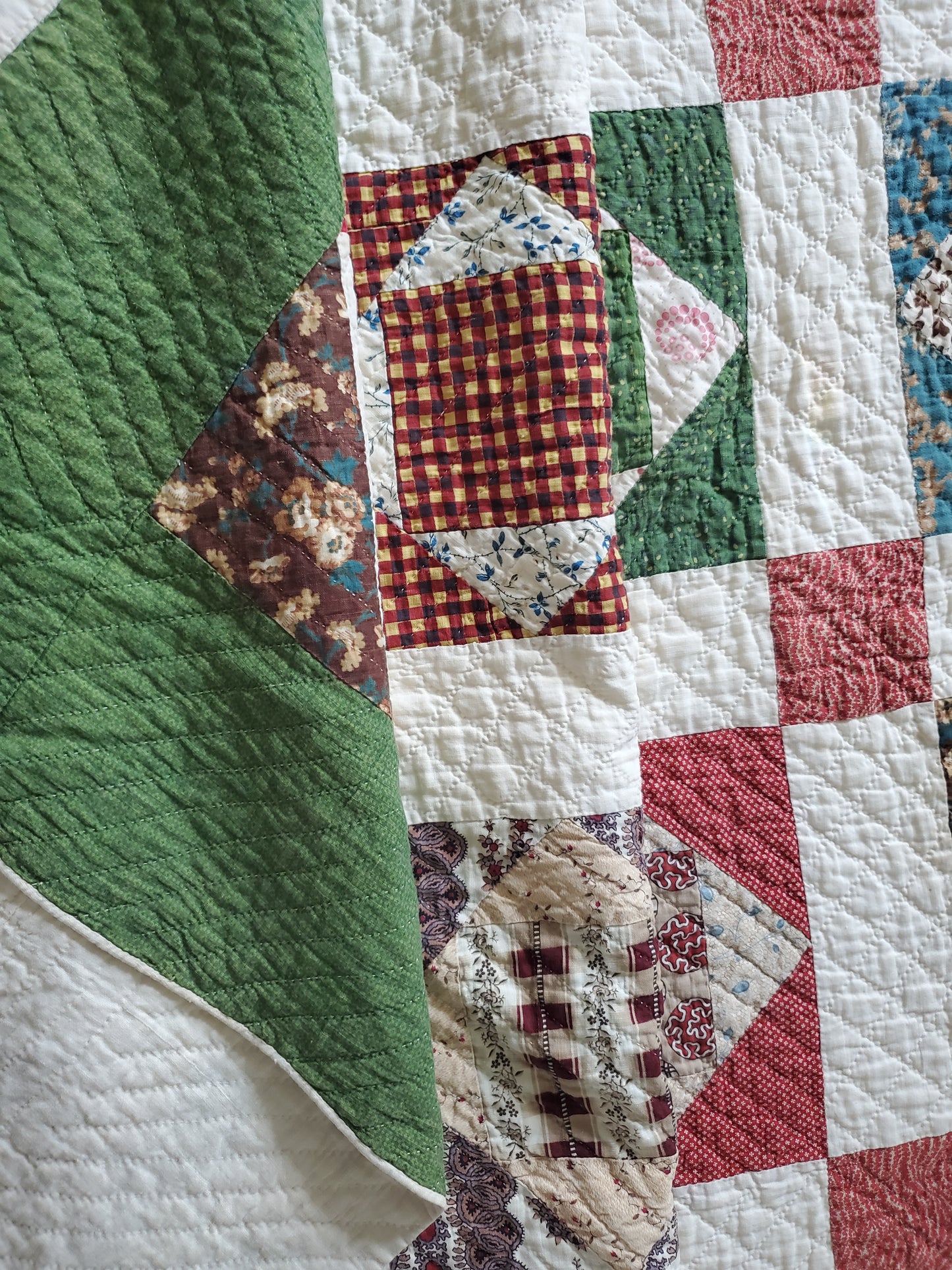 19th Century Square in a Square Antique Quilt