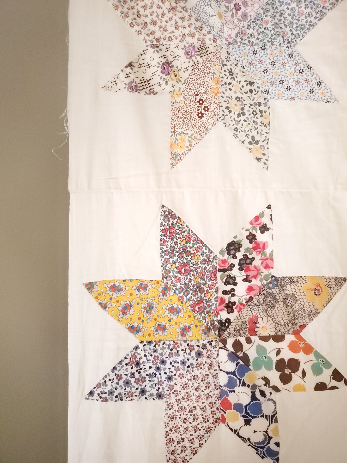 Perfect Vintage 8 Point Star Quilt Top