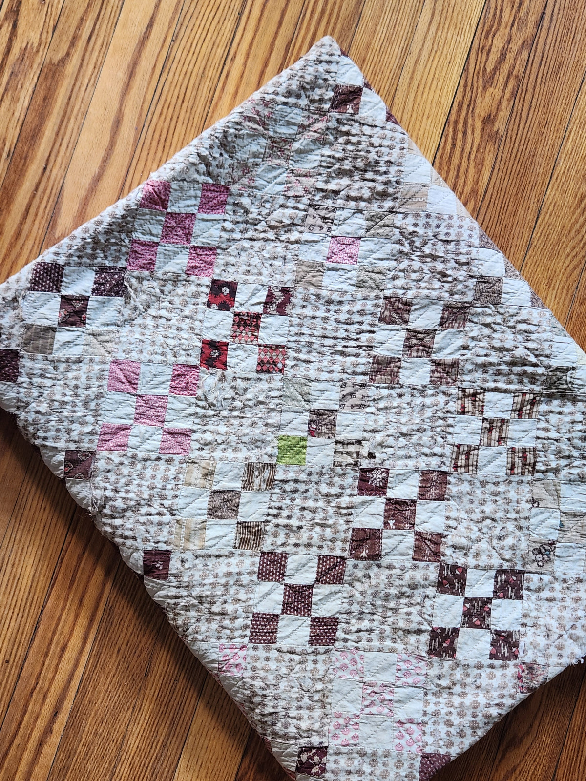Antique Nine Patch on Point Quilt