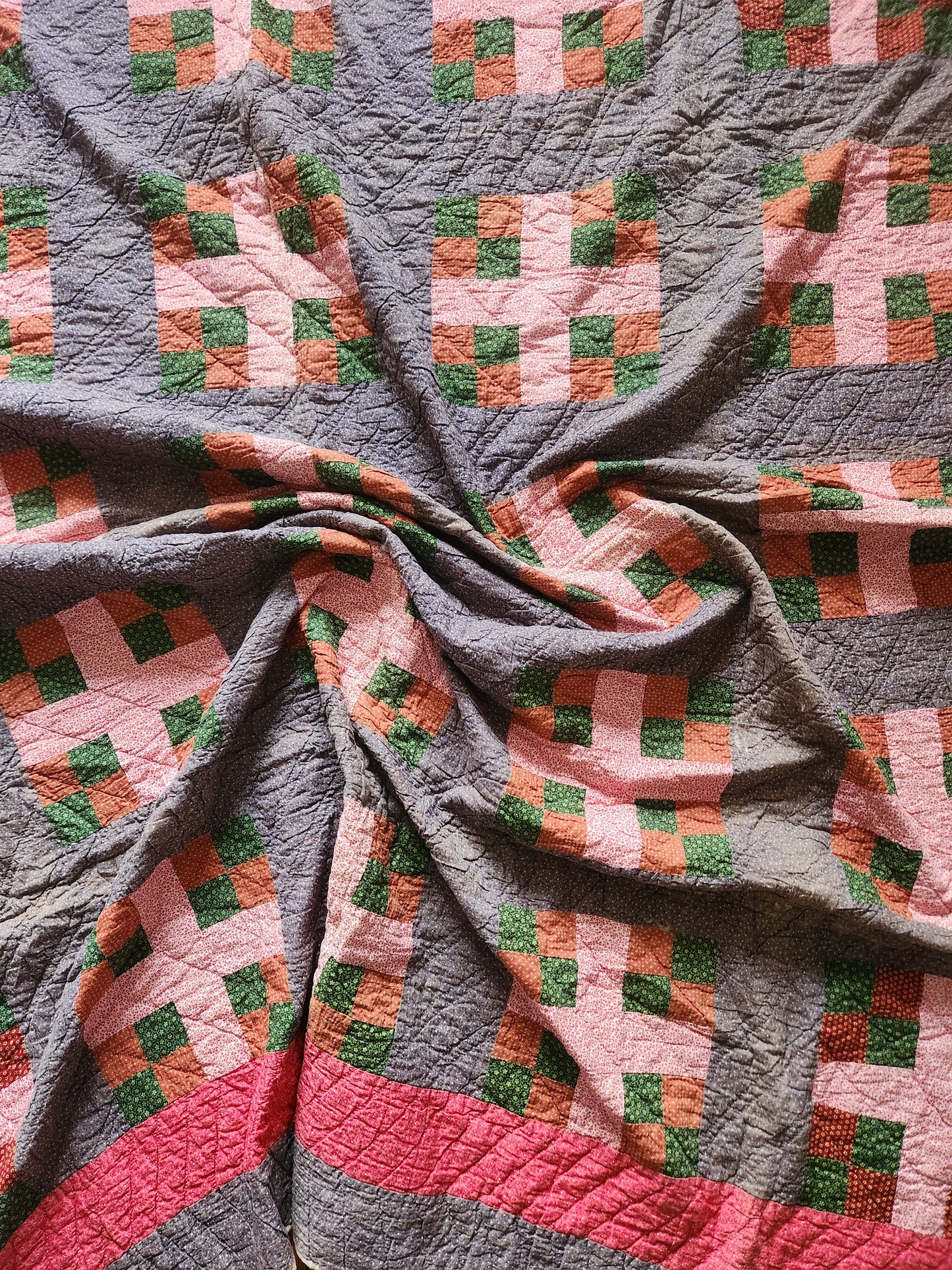 1 of 2, Antique Pennsylvania Style Calico Quilt