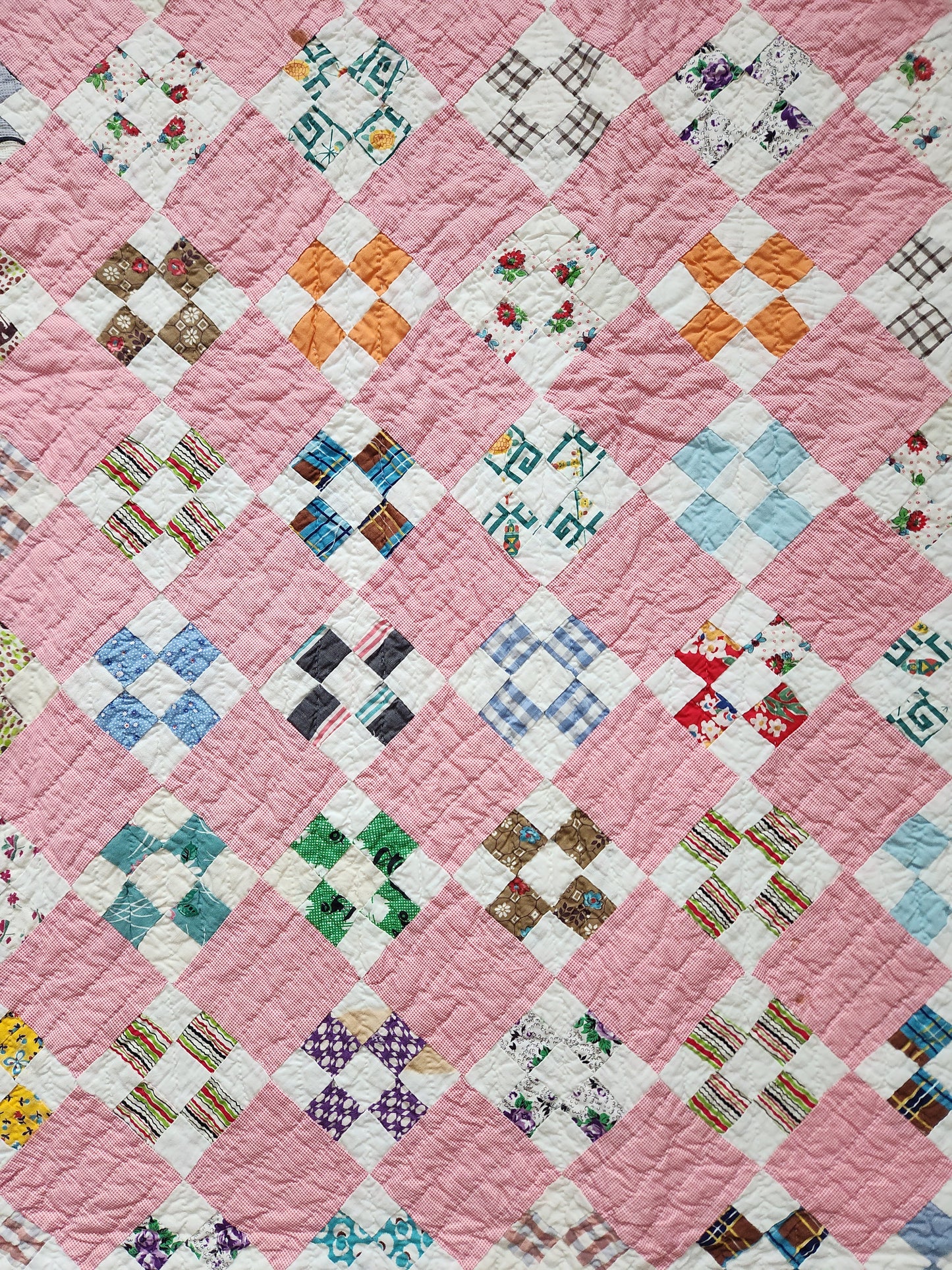 Vintage Nine Patch Quilt c1950