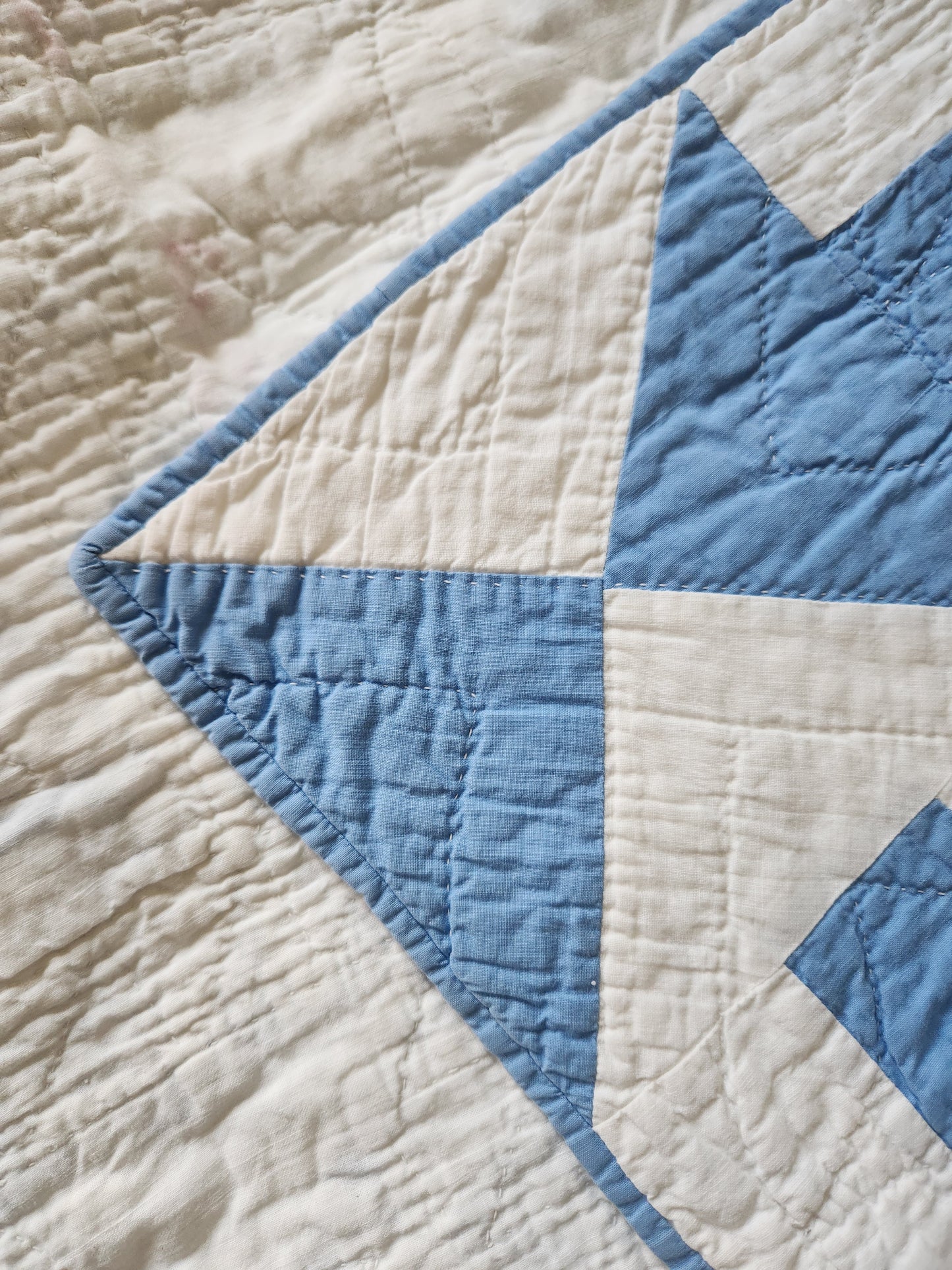 Set of 2 Blue & White Patchwork Quilts c1930