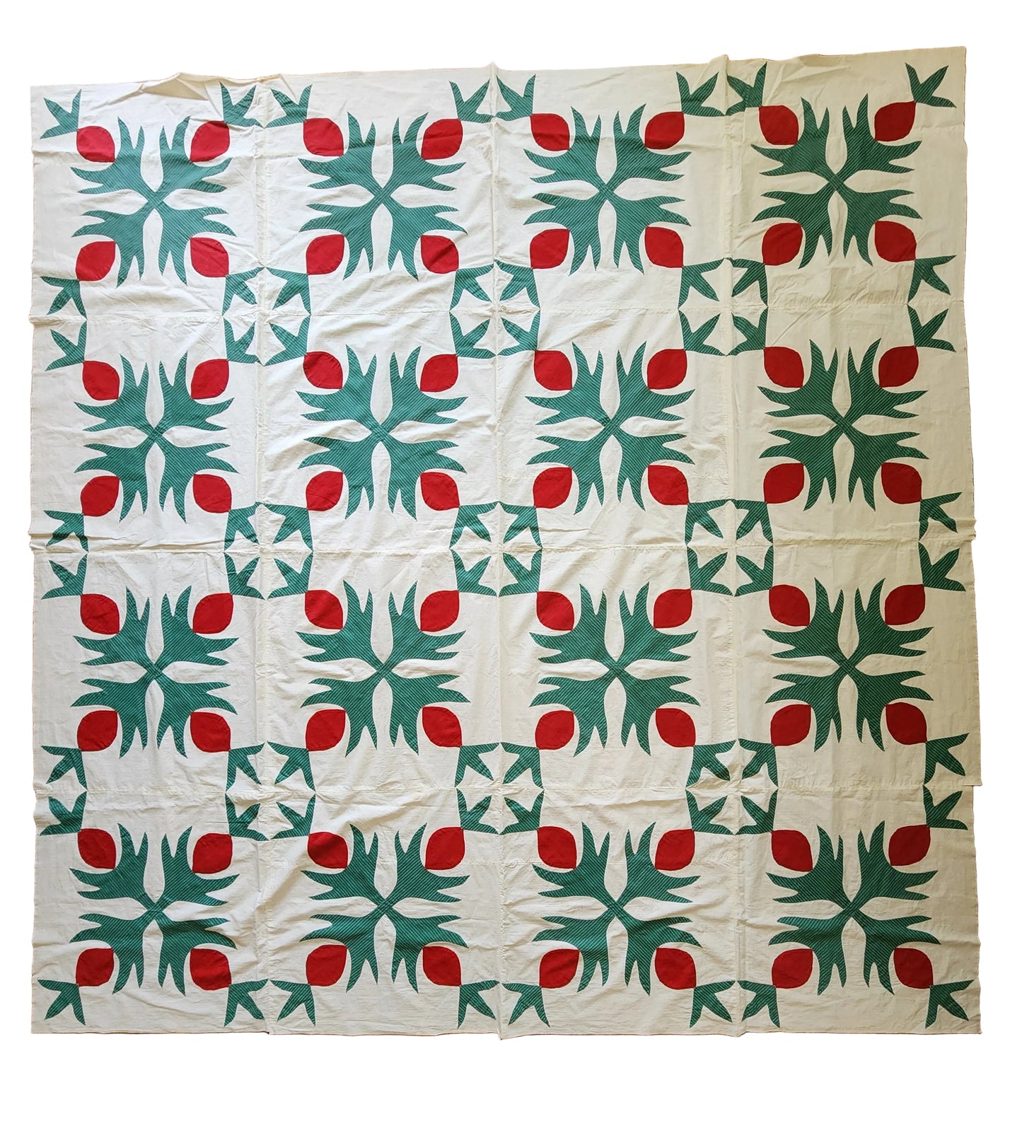 Antique 19th Century Applique Quilt Top