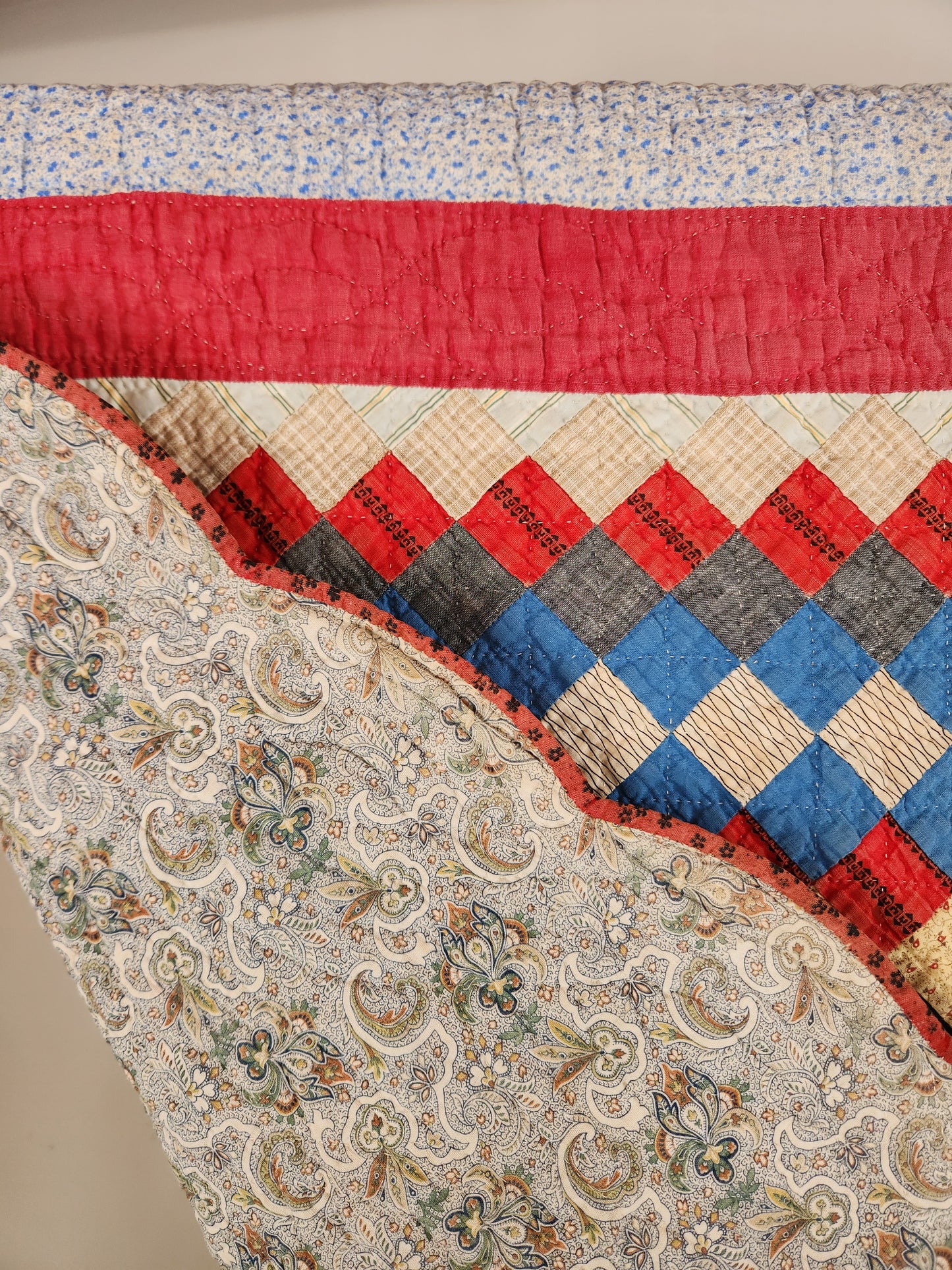 Antique Trip Around The World Quilt c1890