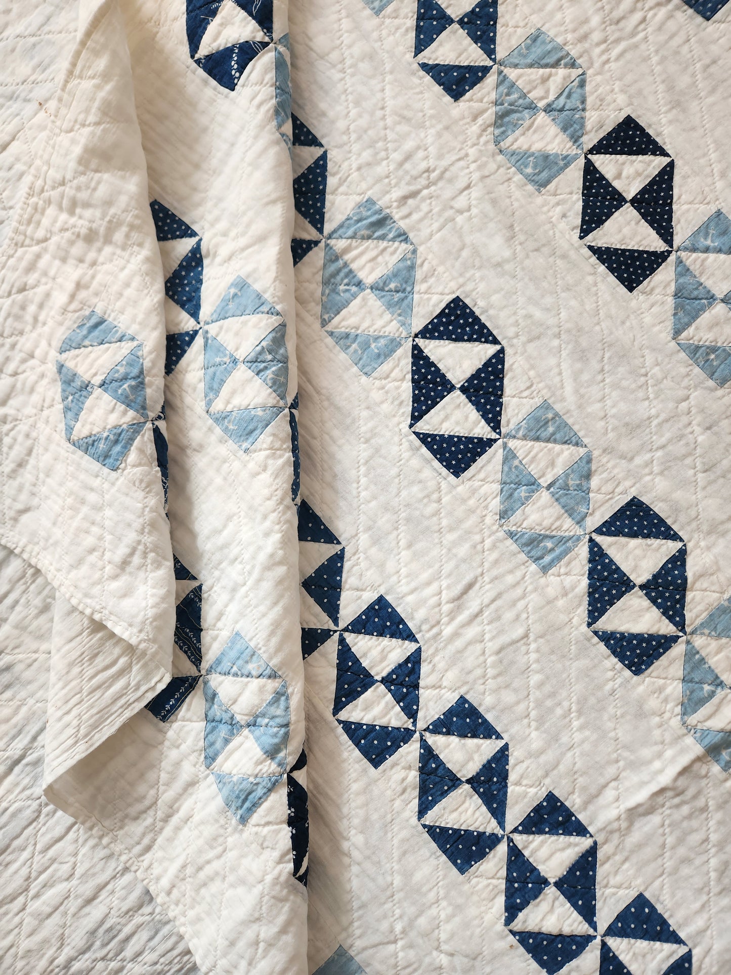 Blue and White Envelope Quilt c1900