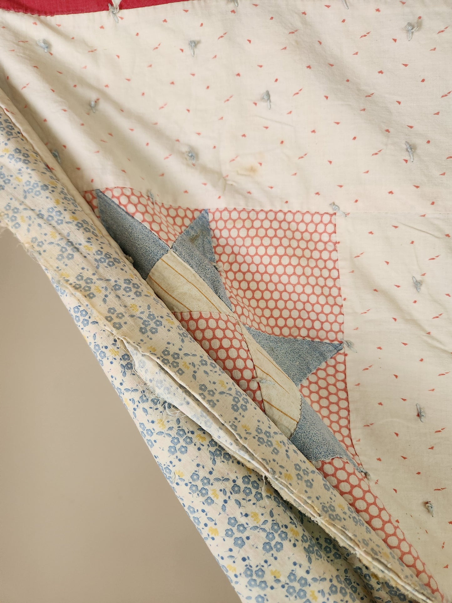 Hand Tied Star Quilt c1920