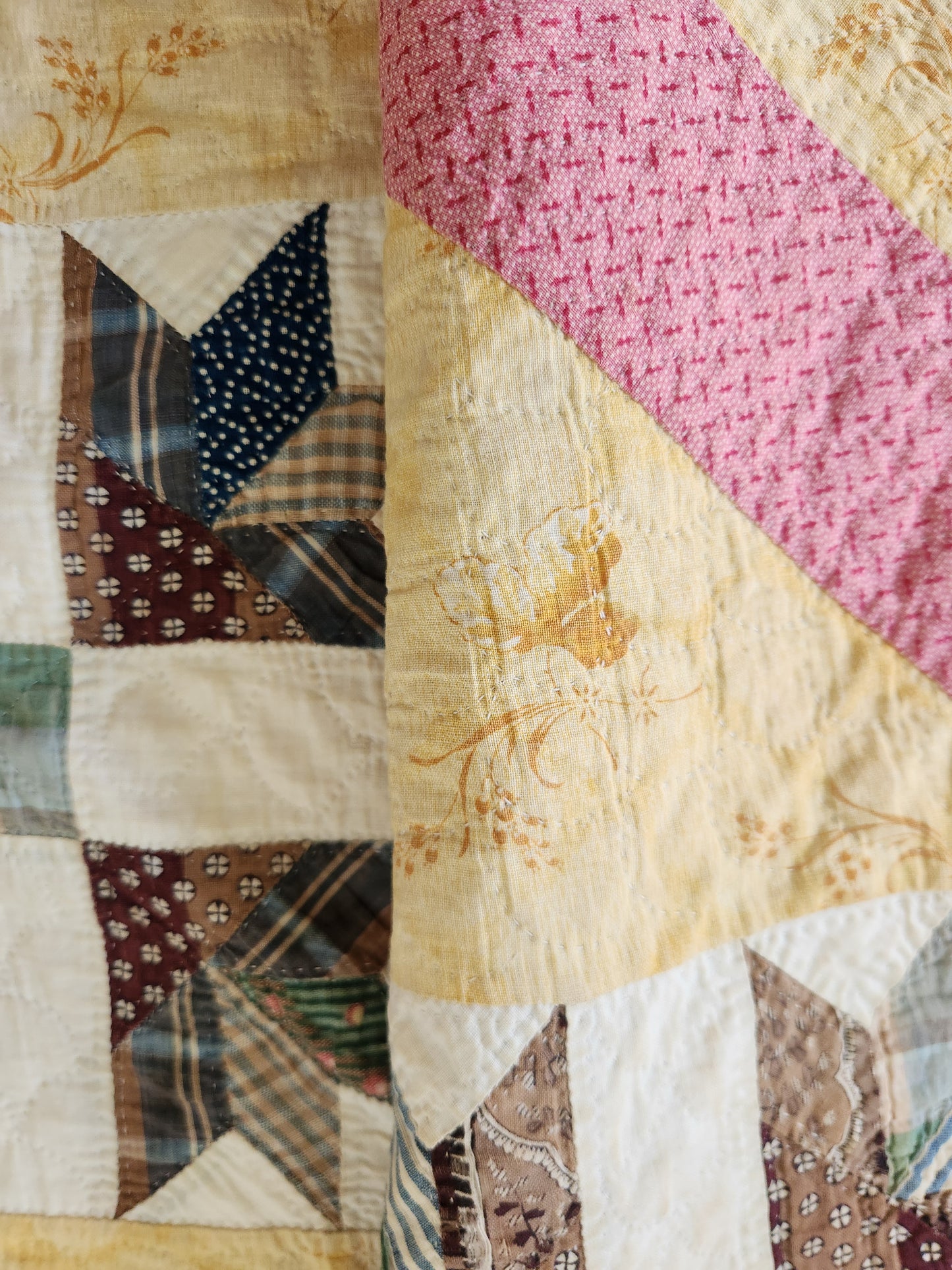 Antique 19th Century Goose Tracks Quilt