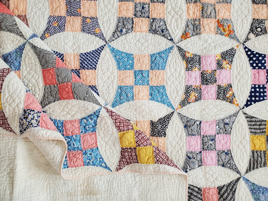 Improved 9 Patch Vintage Quilt, ca 1930