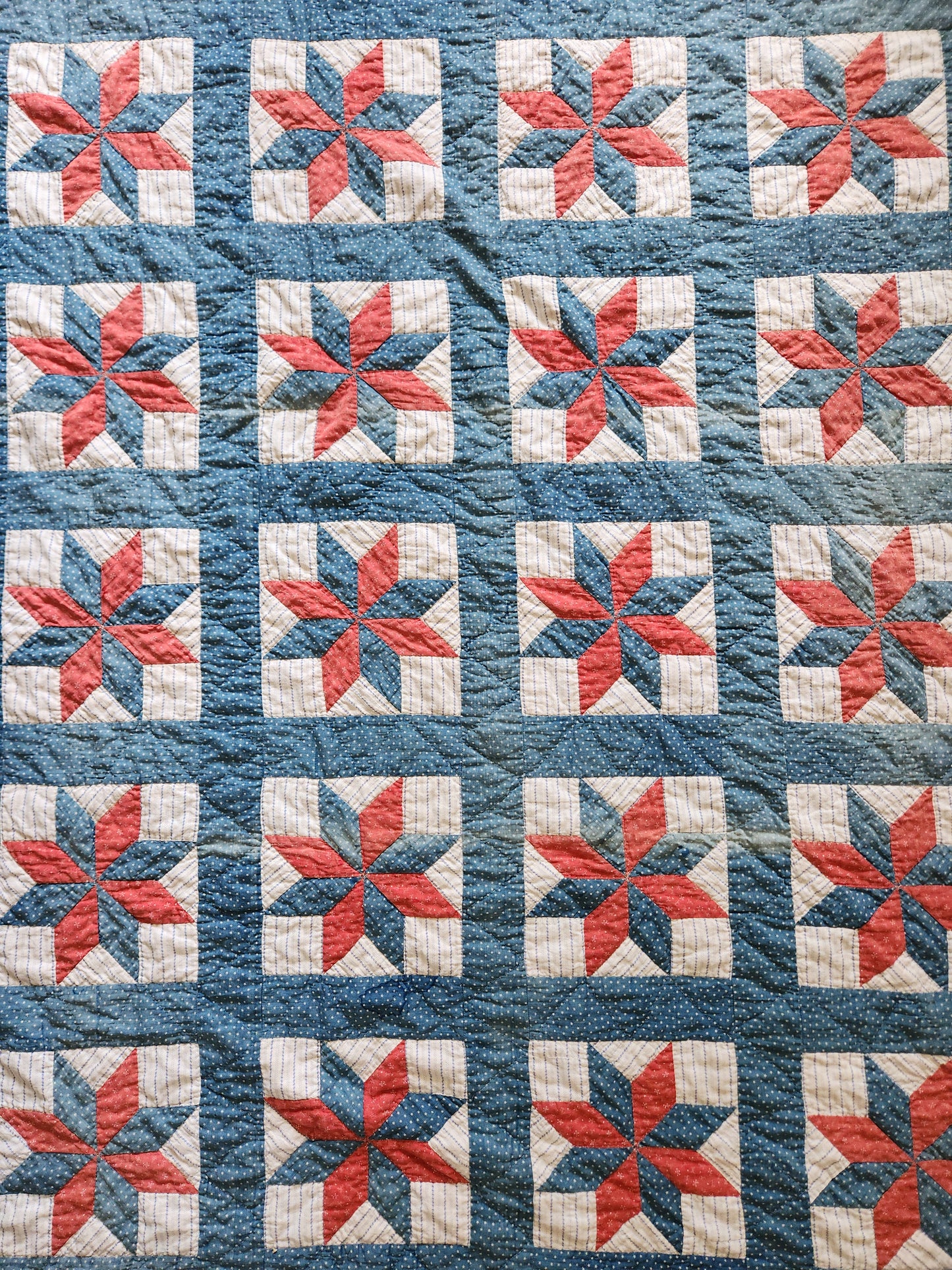 Red, White, & Blue Antique Star Quilt