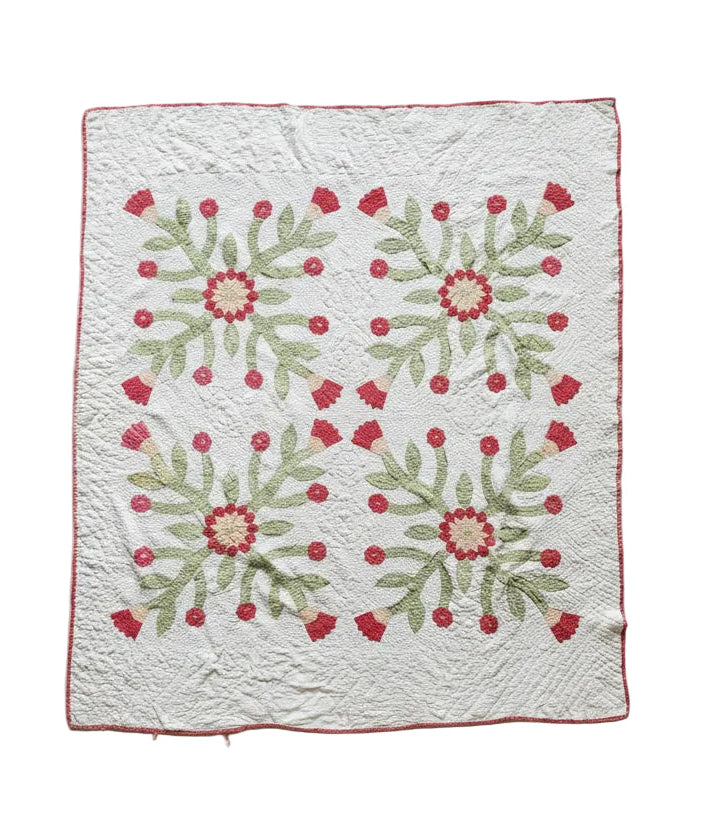 Antique Applique Whig Rose Quilt