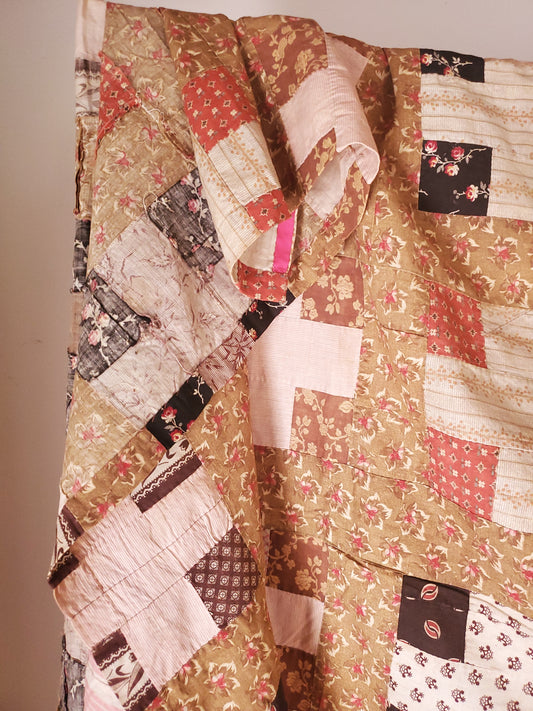 Hand Pieced Antique Quilt Top