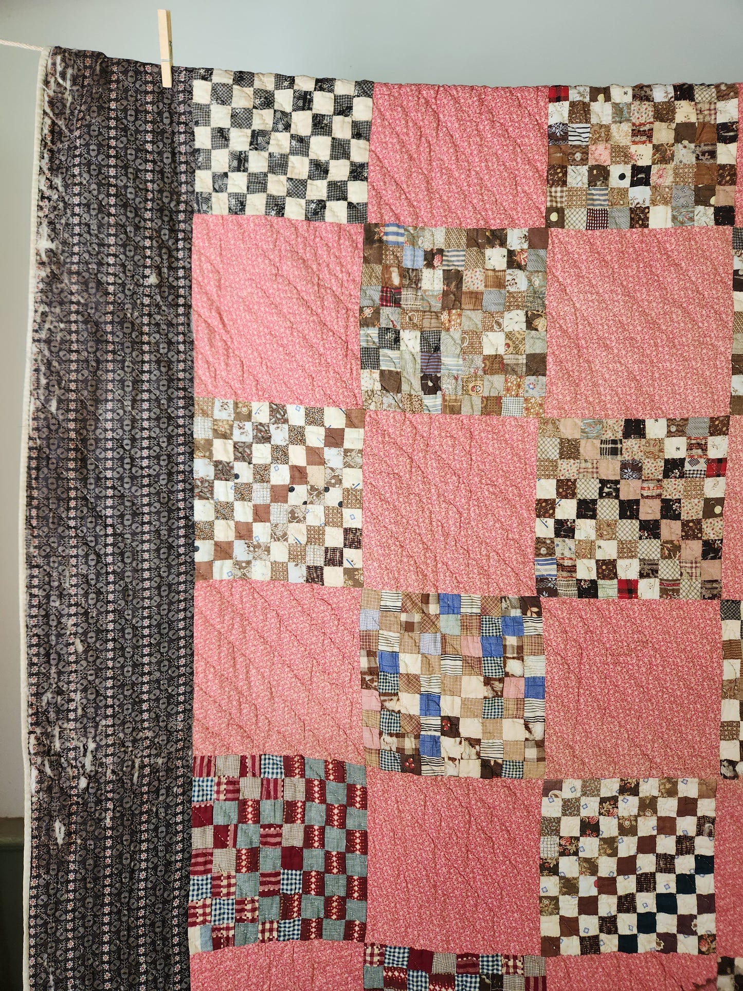 Inscribed Antique Postage Stamp Quilt c1911