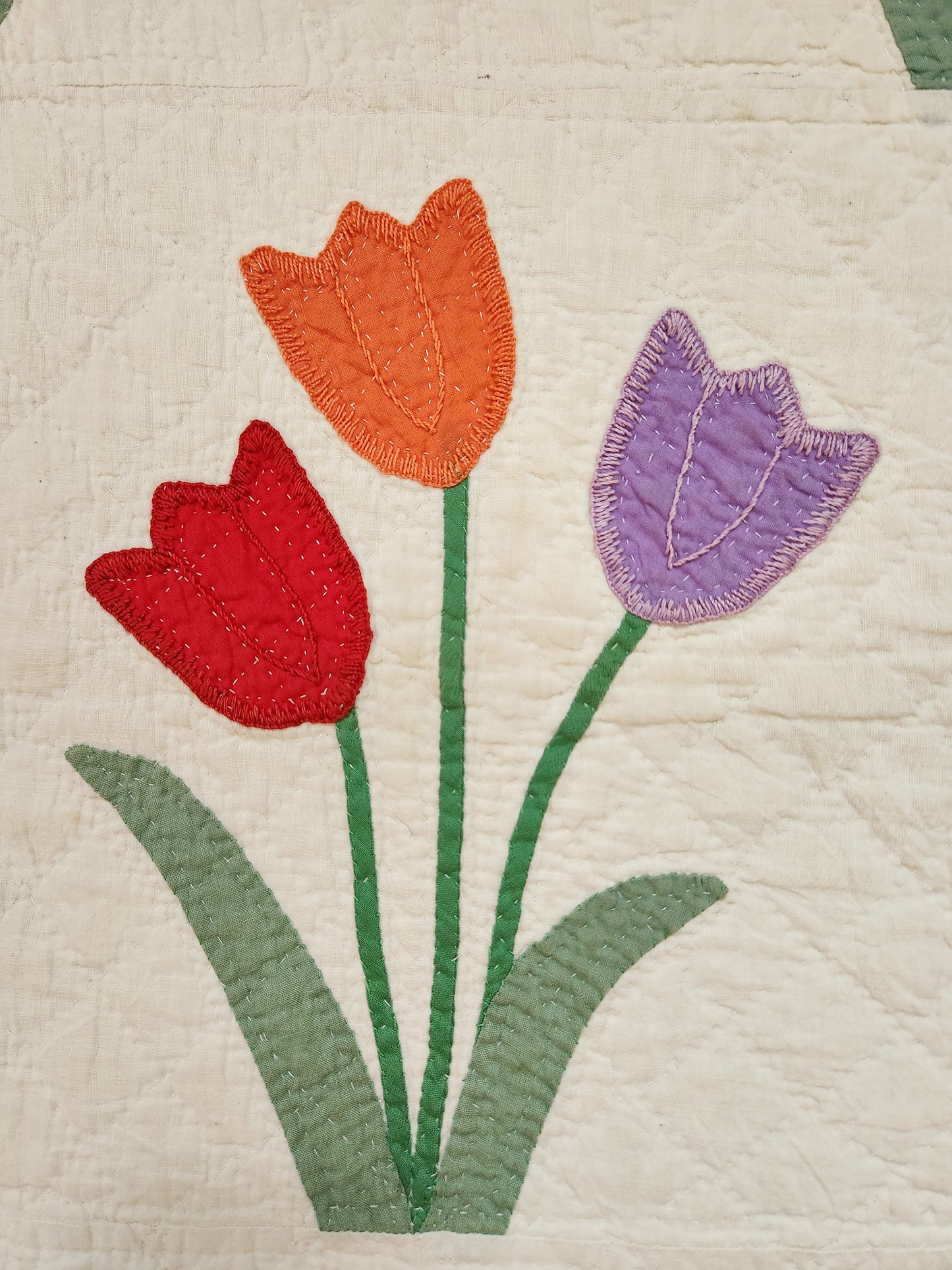 Vintage Tulip Applique Quilt c1930