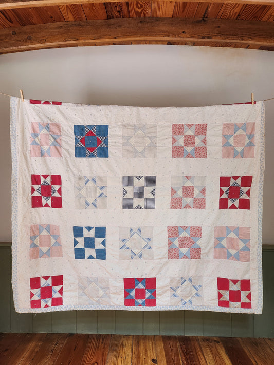 Hand Tied Star Quilt c1920