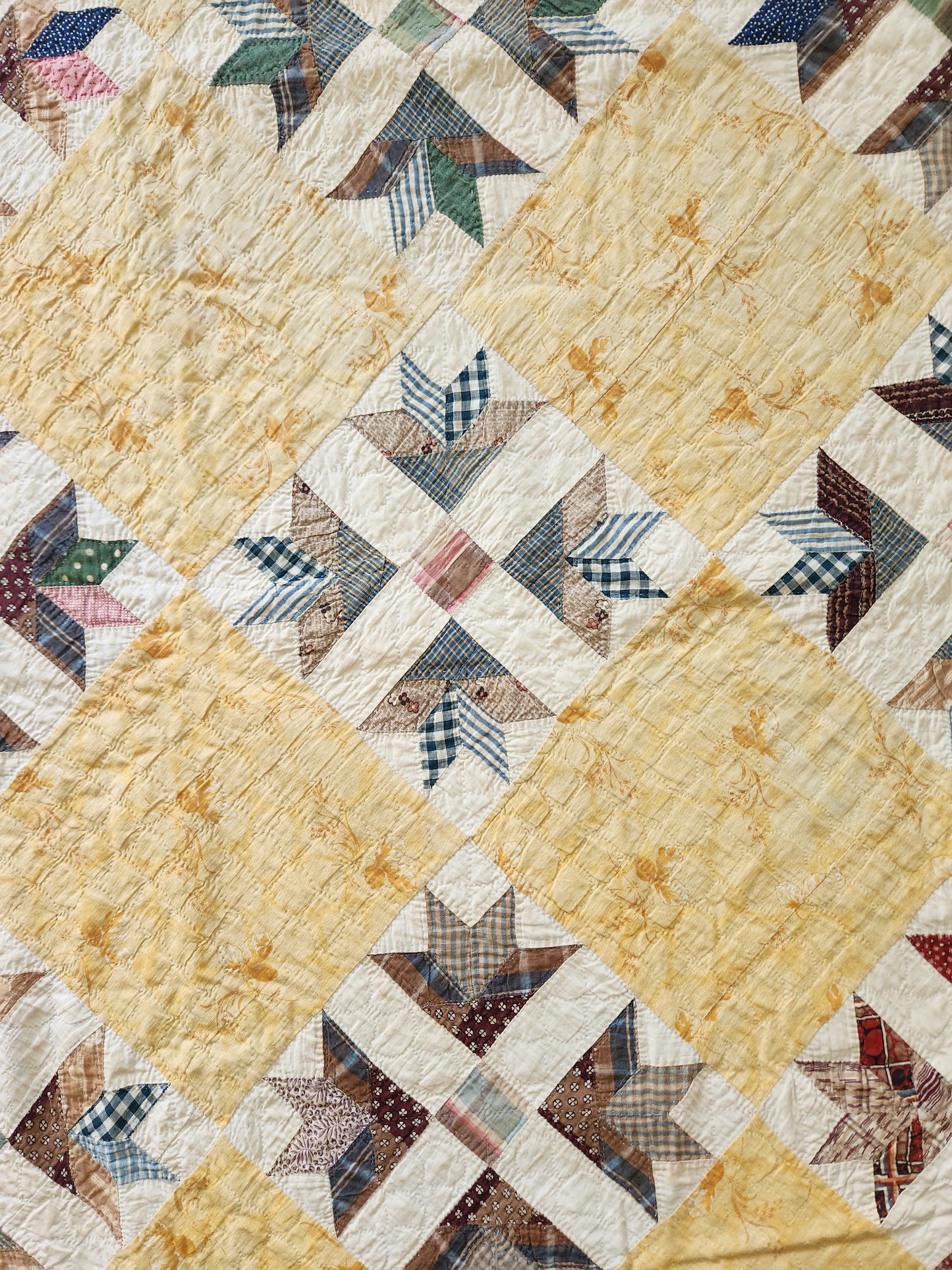 Antique 19th Century Goose Tracks Quilt