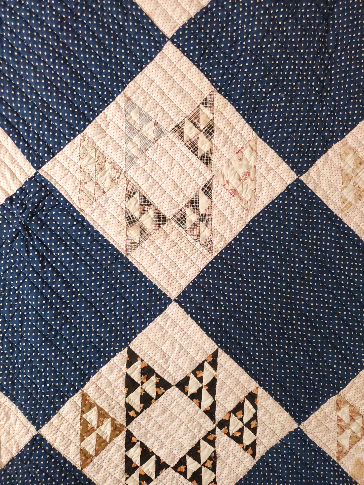 Indigo Antique Quilt, ca 1890