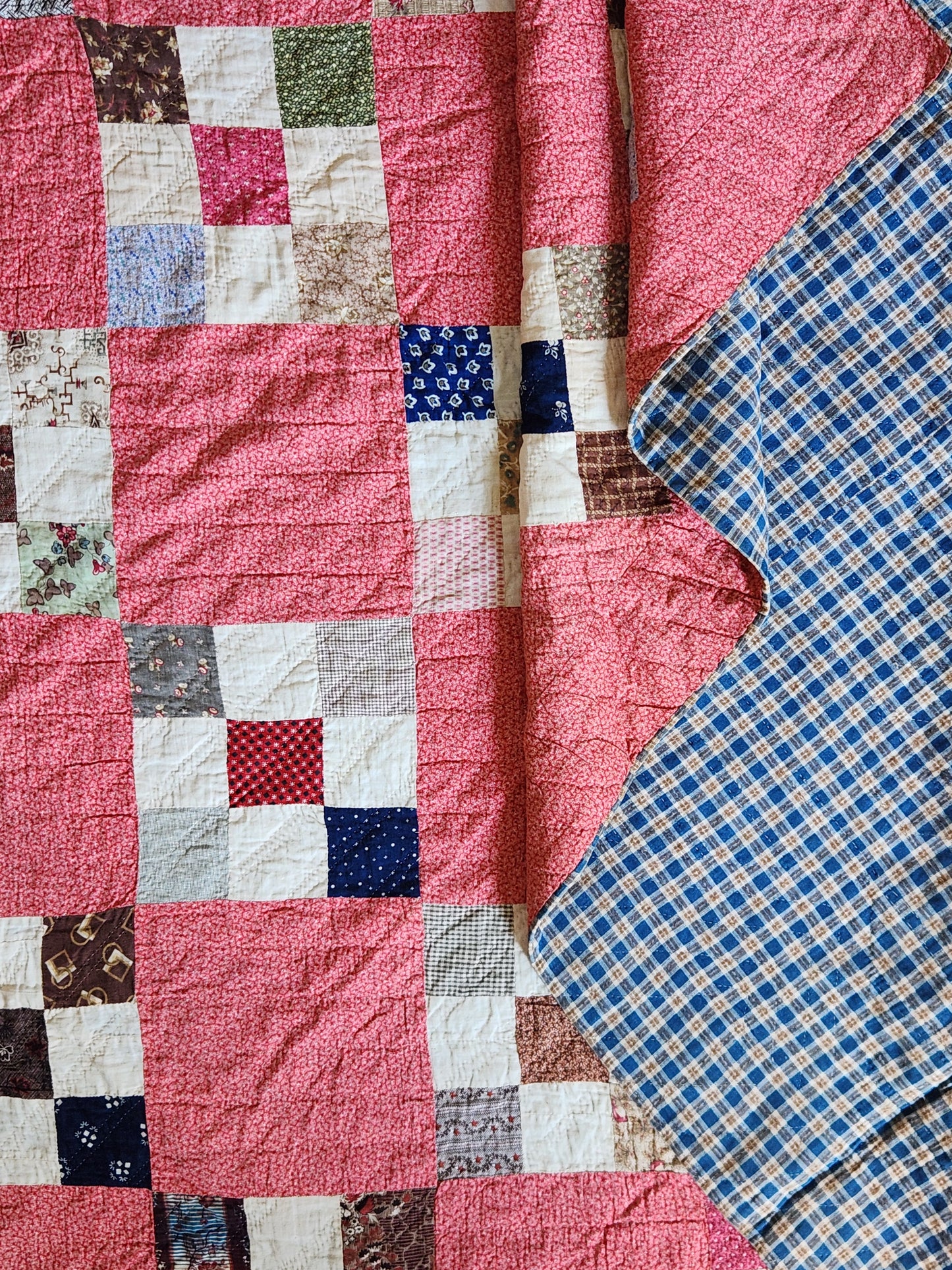 Antique Nine Patch Quilt c1880
