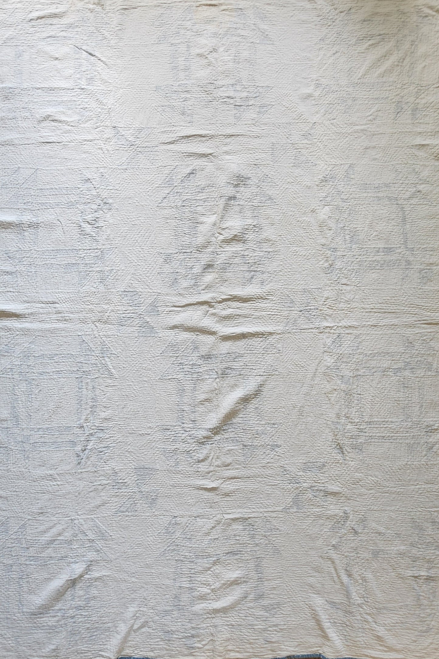 Antique Blue & White Missouri Puzzle Quilt