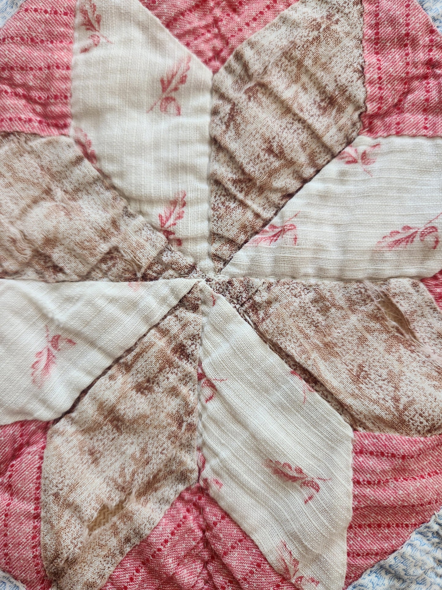 Antique Eight Point Star Patchwork Quilt c1880