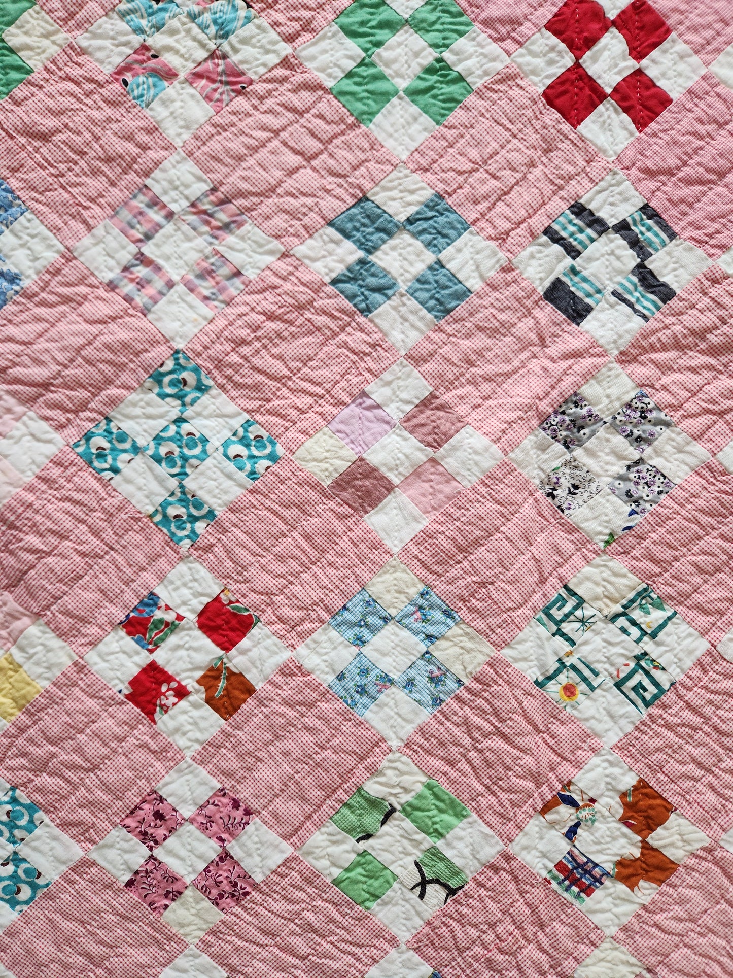 Vintage Nine Patch Quilt c1950