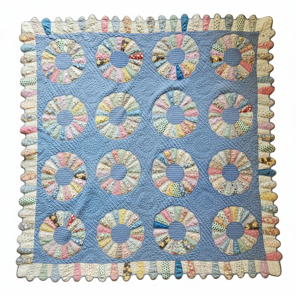 Vintage Dresden Plate Quilt c1930