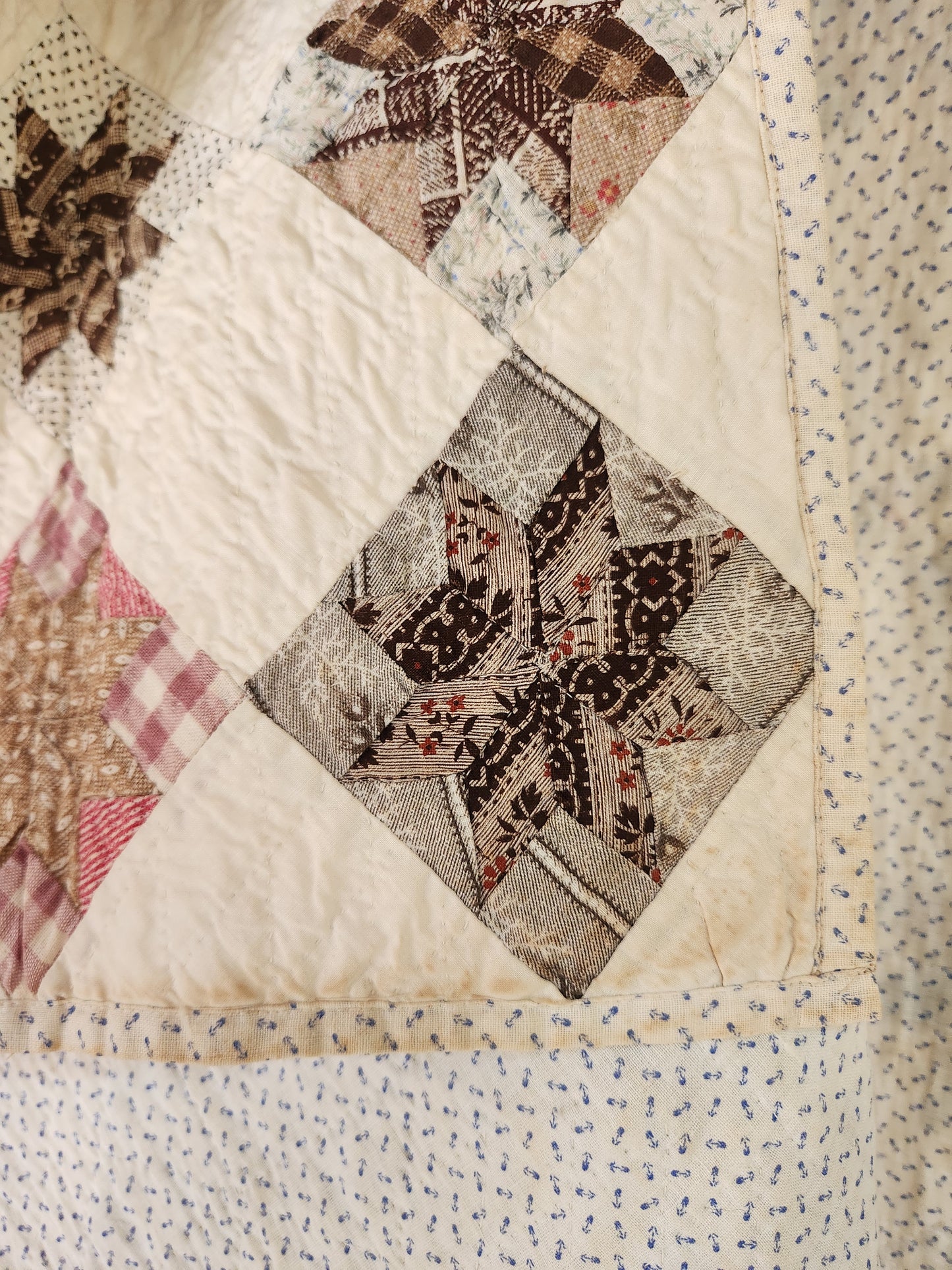 Antique LeMoyne Star Quilt ca 1880