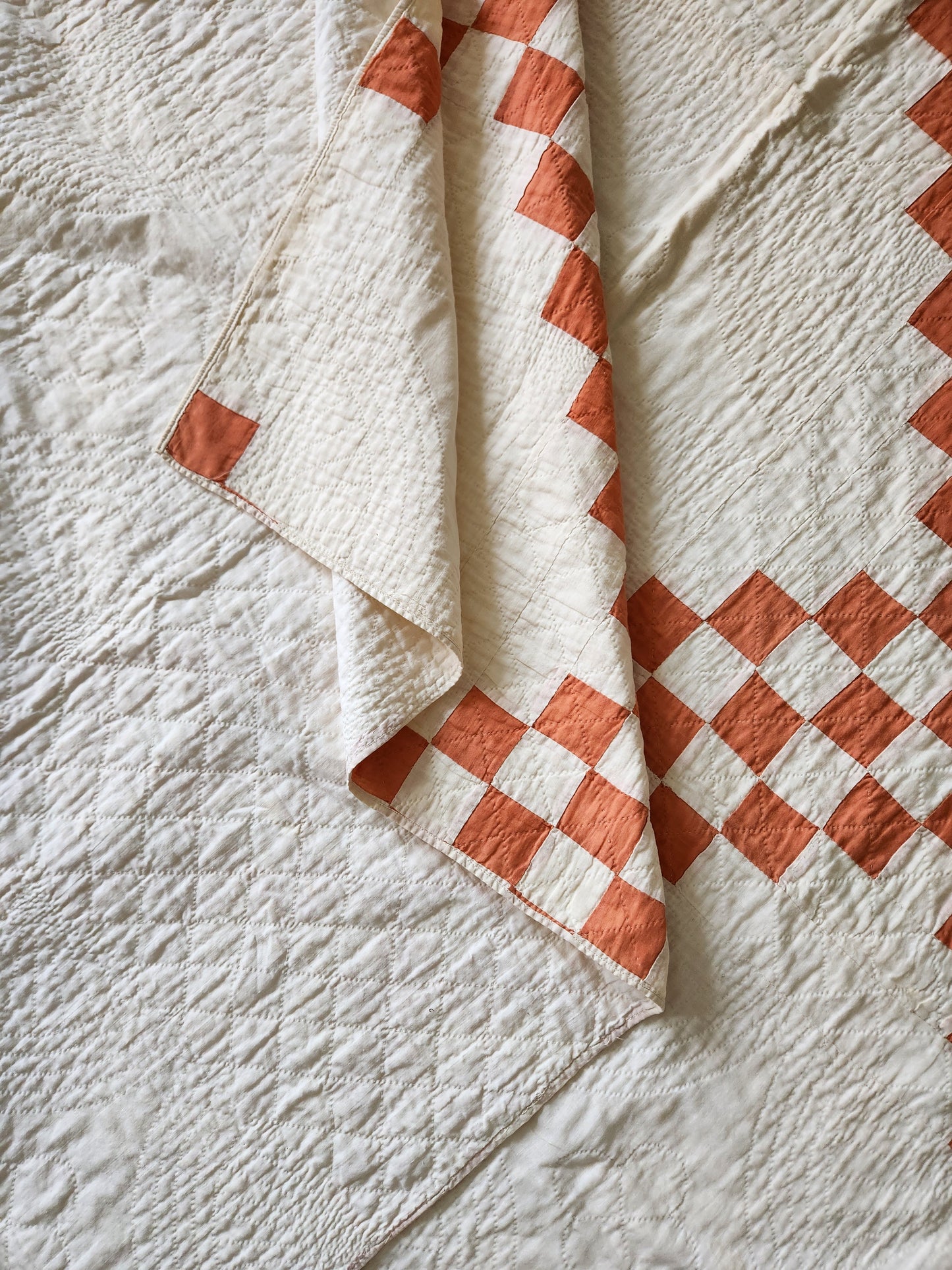 Antique Orange and White Double Irish Chain