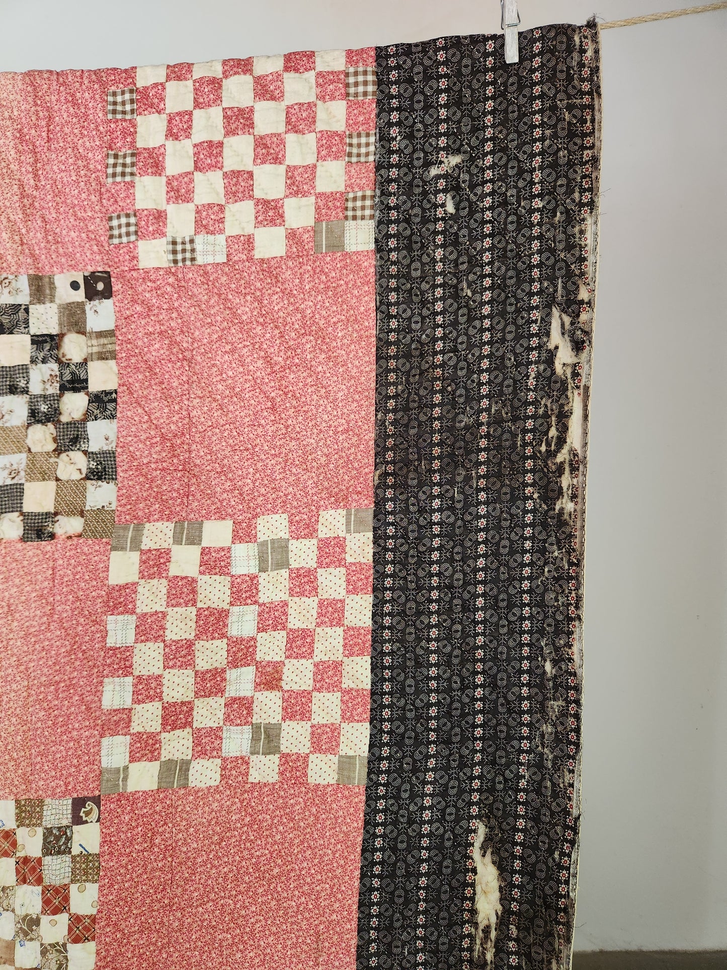 Inscribed Antique Postage Stamp Quilt c1911