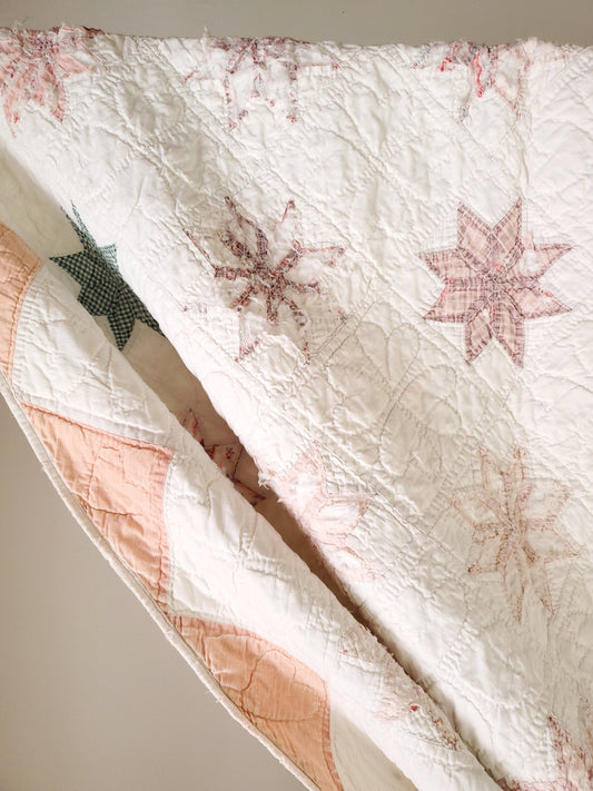 Vintage 8 Point Star Quilt ca 1900