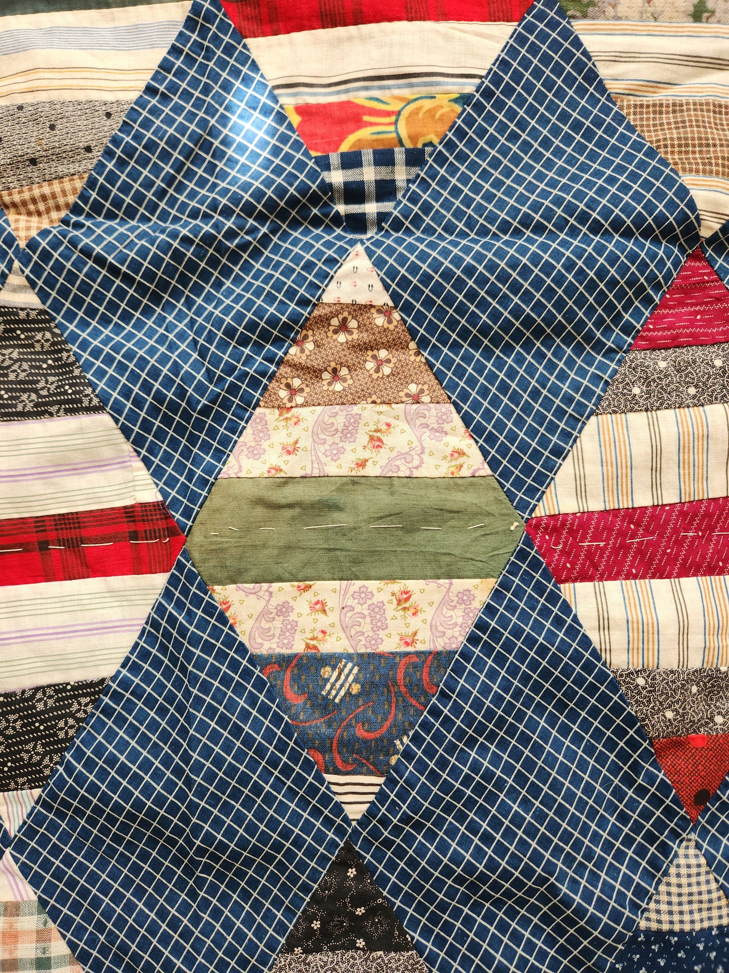 Antique Indigo Quilt Top c1890