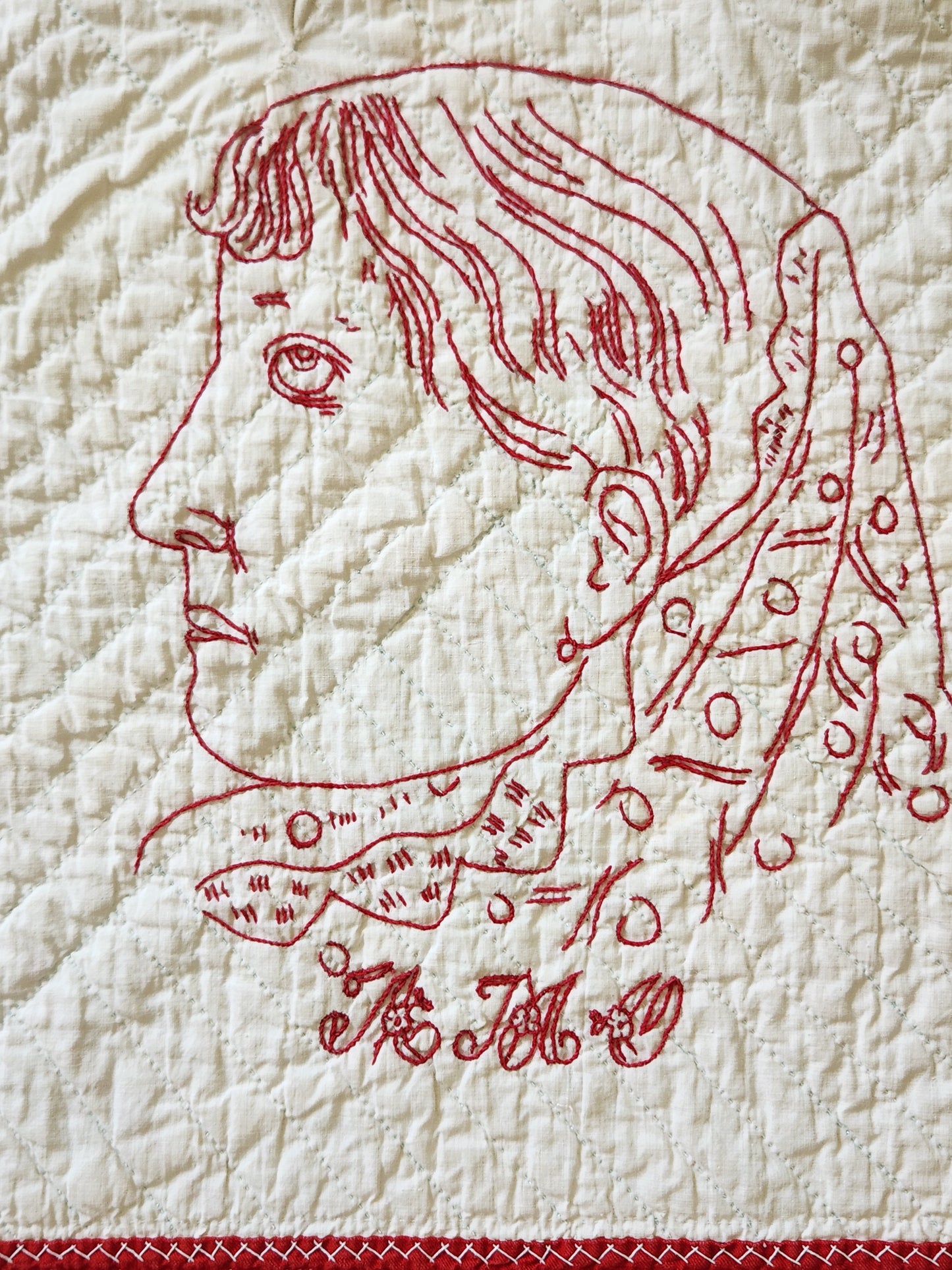 Antique Redwork Quilt, 1890