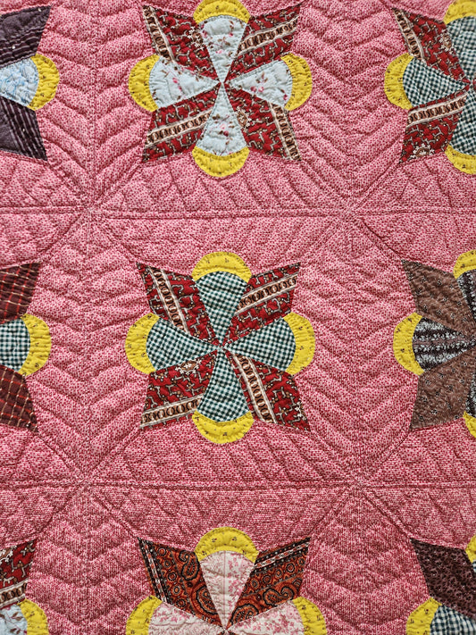 Antique Lucky Star Quilt c1880