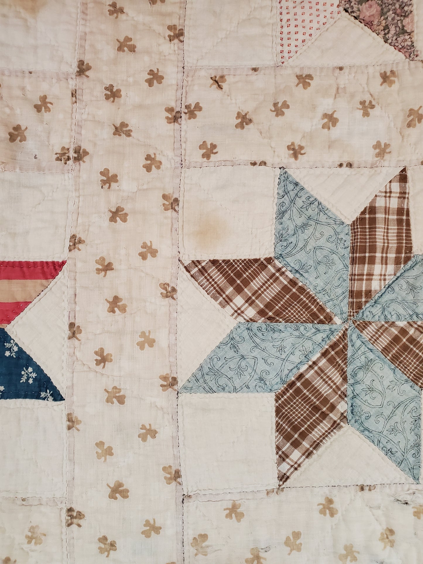 Antique 8 Point Star Quilt, ca 1900