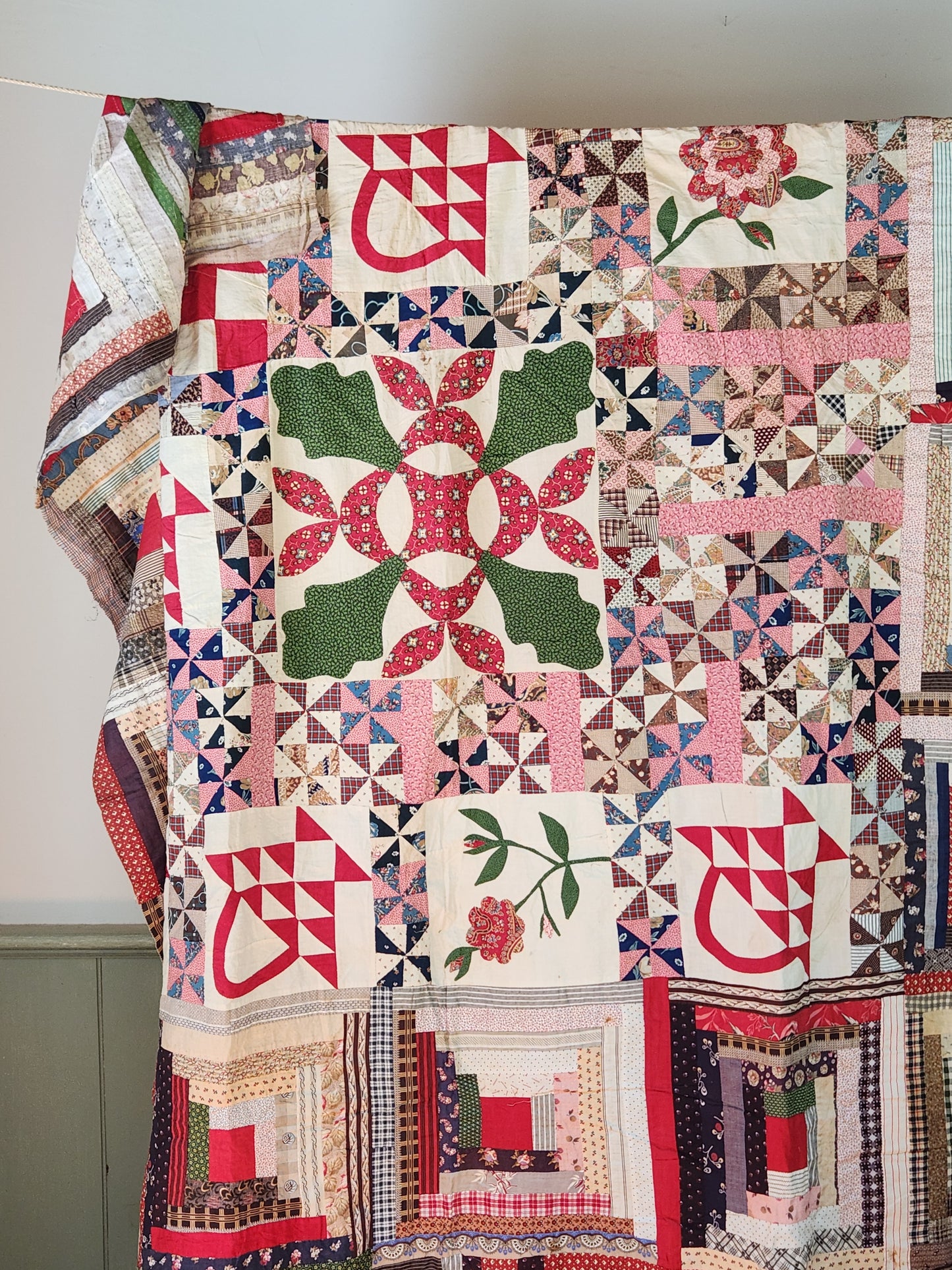 Antique Improvisational Quilt Top