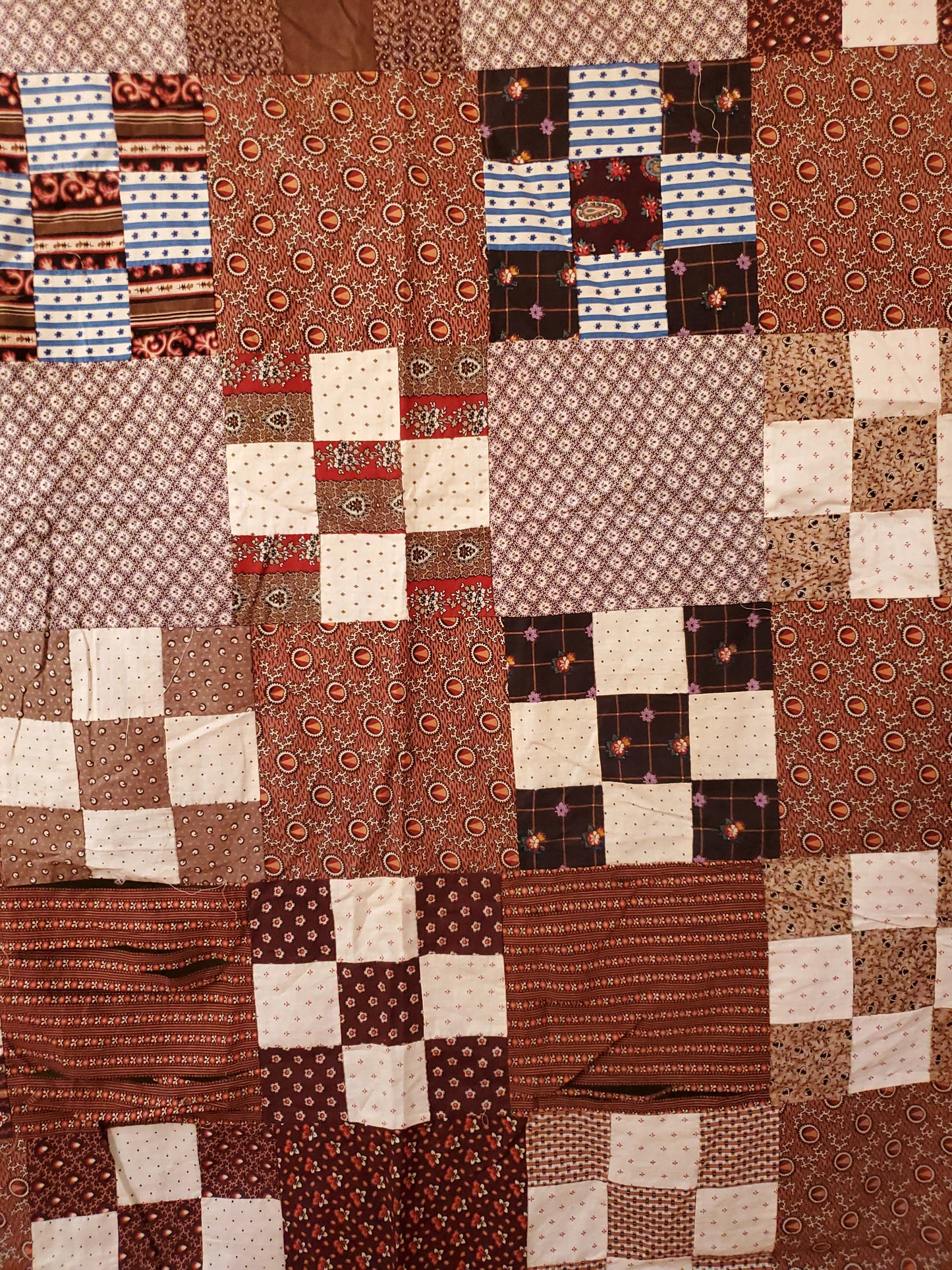 19th Century Antique Madder Quilt Top