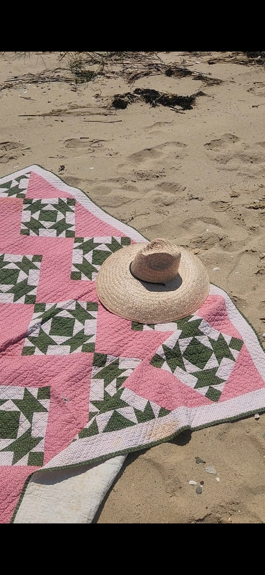 19th Century Pink & Green Quilt