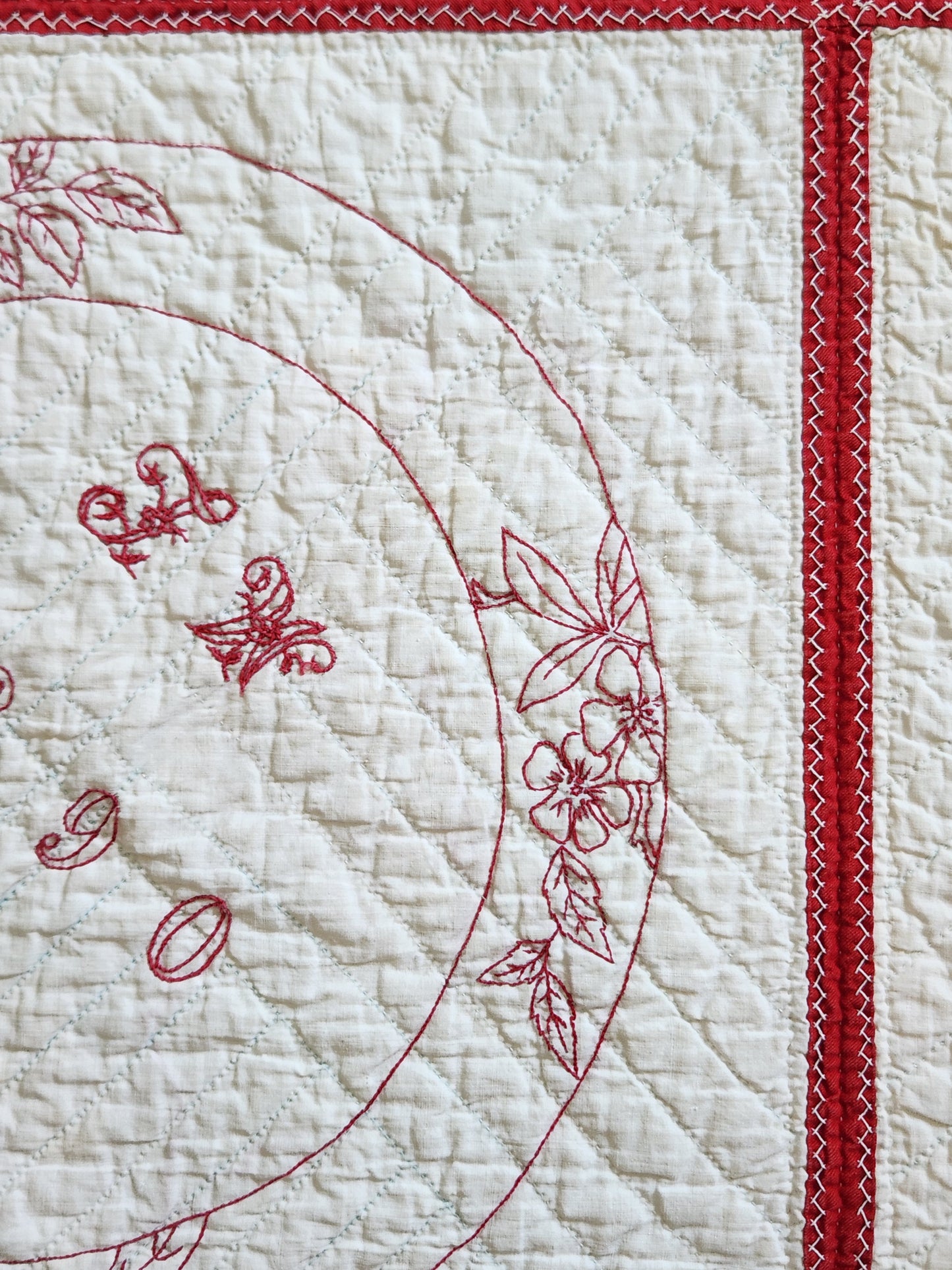 Antique Redwork Quilt, 1890