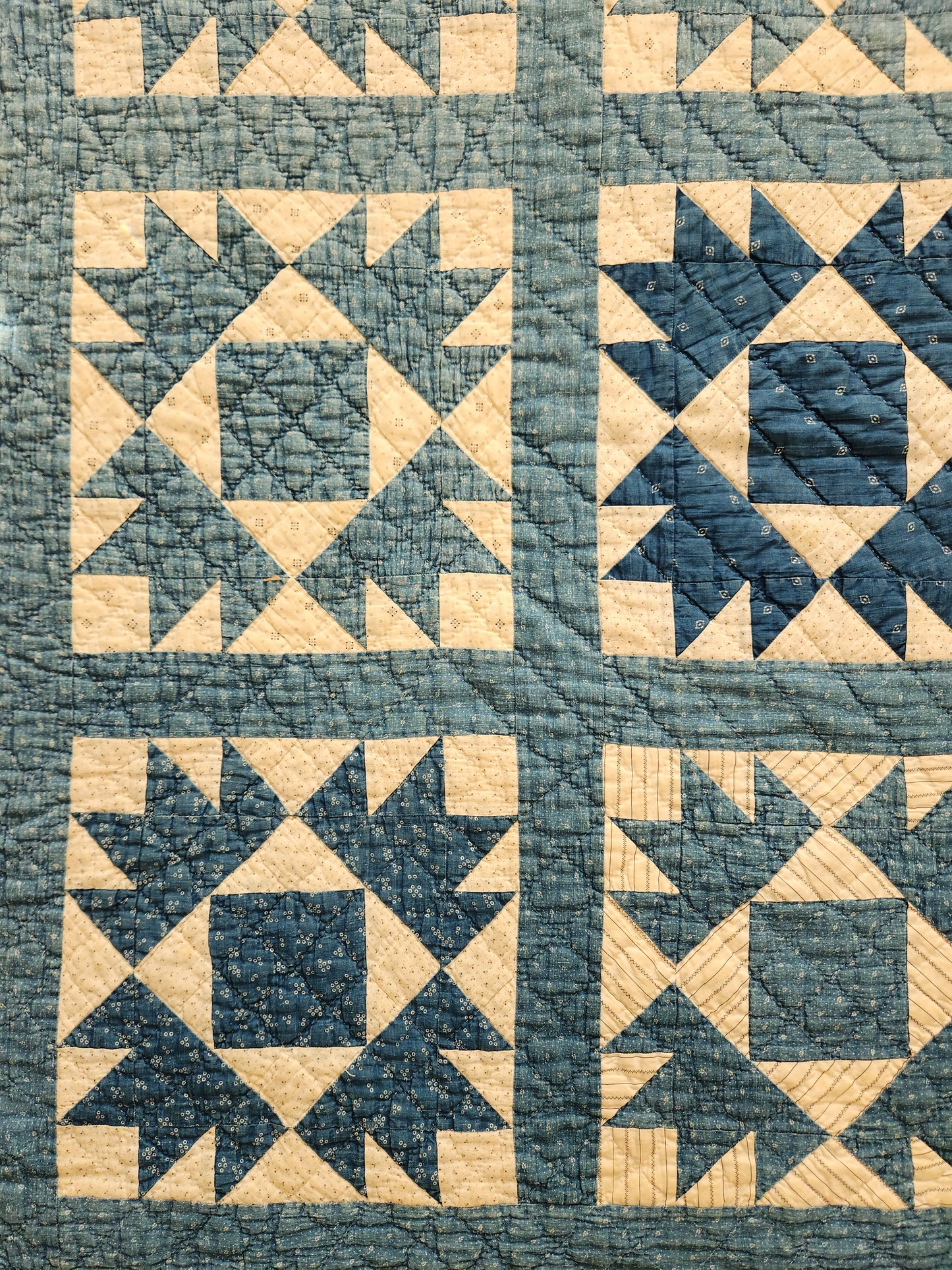 Antique Blue & White Antique Quilt c1900