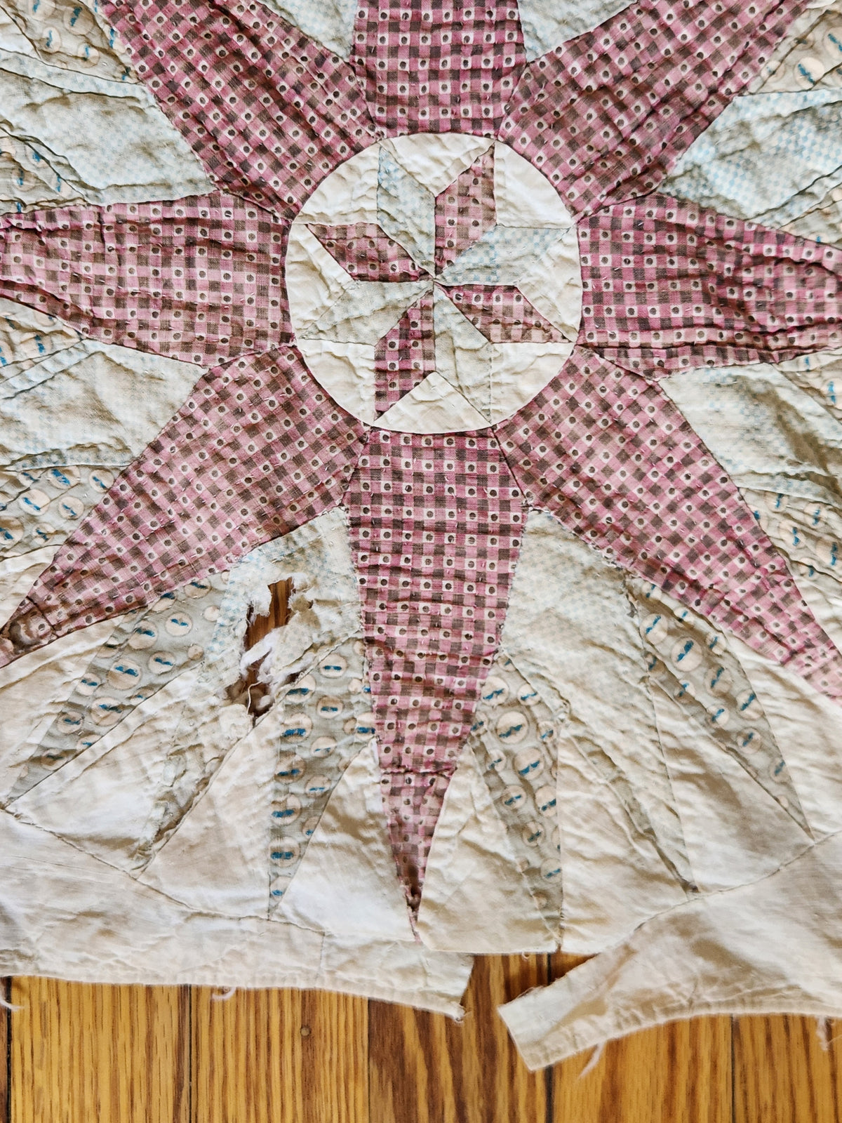 Antique 19th Century Compass Quilt