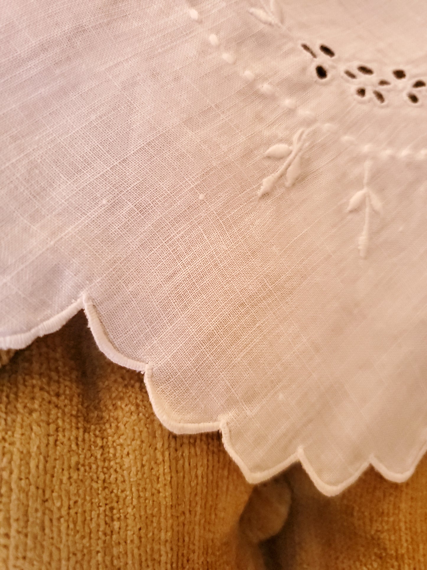 Antique White Embroidered Cloth